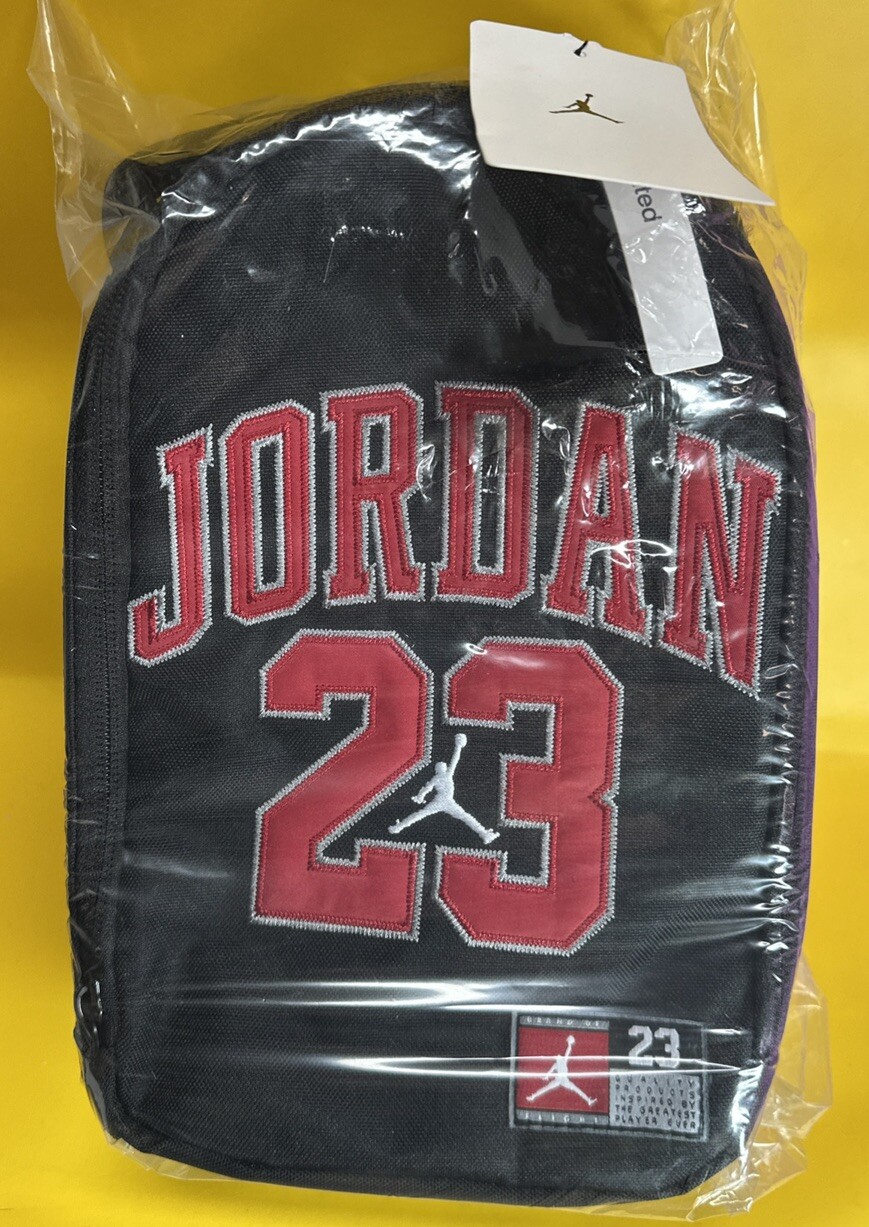 Nike Air Jordan Jersey 23 Zip Insulated Lunch Bag Box Black 9A0837-023