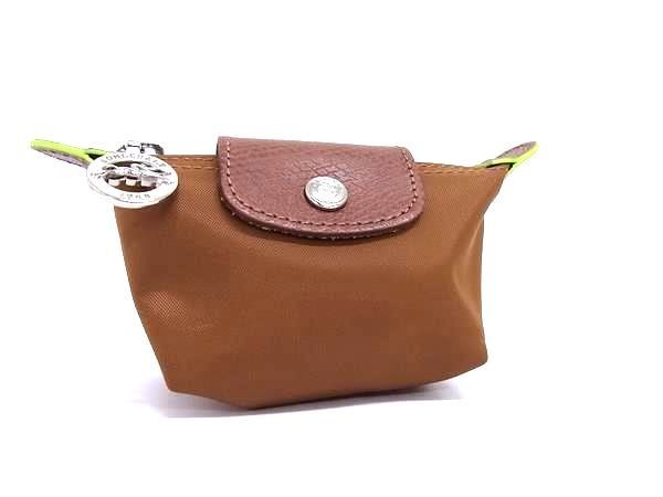 LONGCHAMP Le Pliage Brown Nylon Leather Pouch Women’s