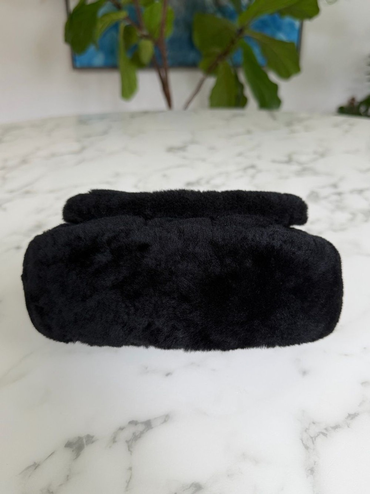 Coach Pillow Madison Shoulder Bag 18 In Shearling With Quilting CE720 Black