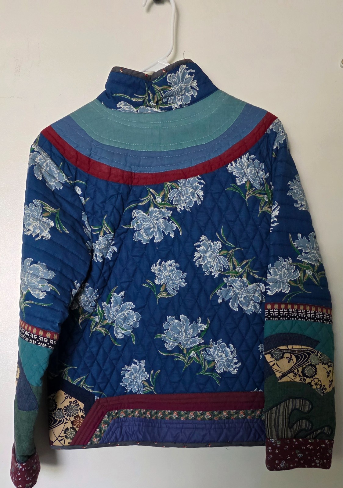 Vintage Handmade Mimi Rondenet Quilt Jacket Medium Colorful