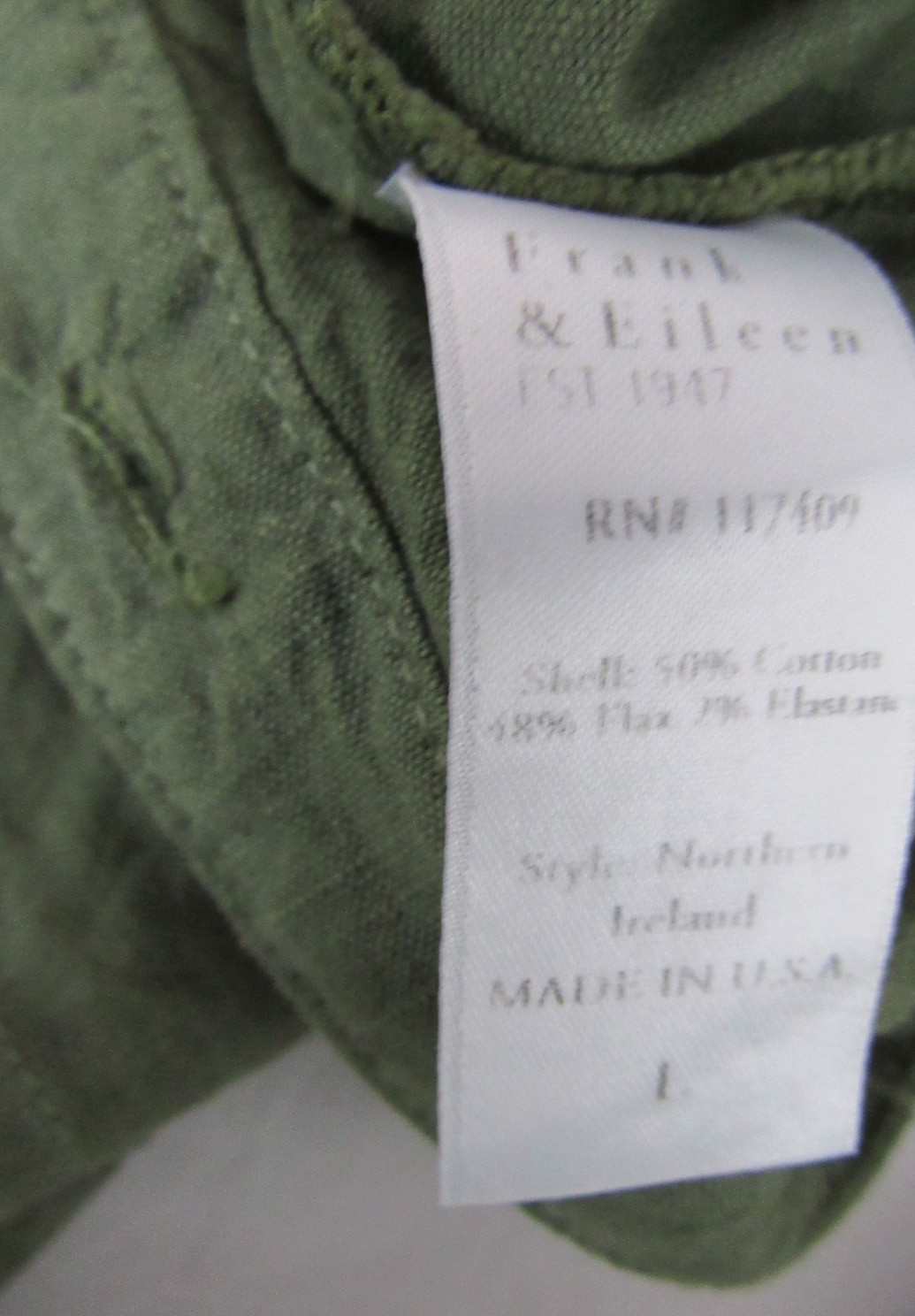 Frank & Eileen $488 Northern Ireland Italian Performance Linen Jumpsuit; L