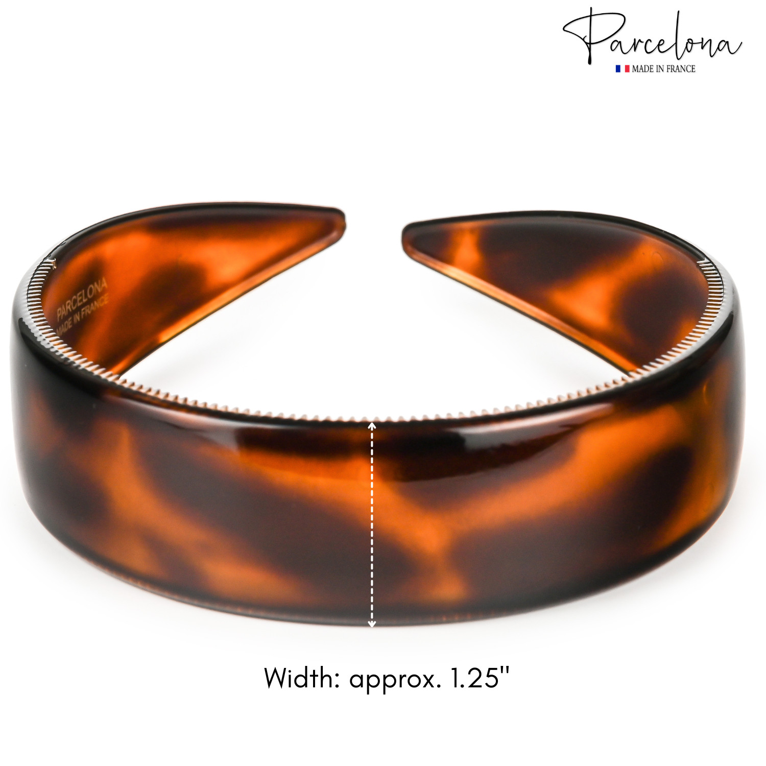 Parcelona Extra Wide French Headband 1.25 Inch Cellulose Acetate Hairband for