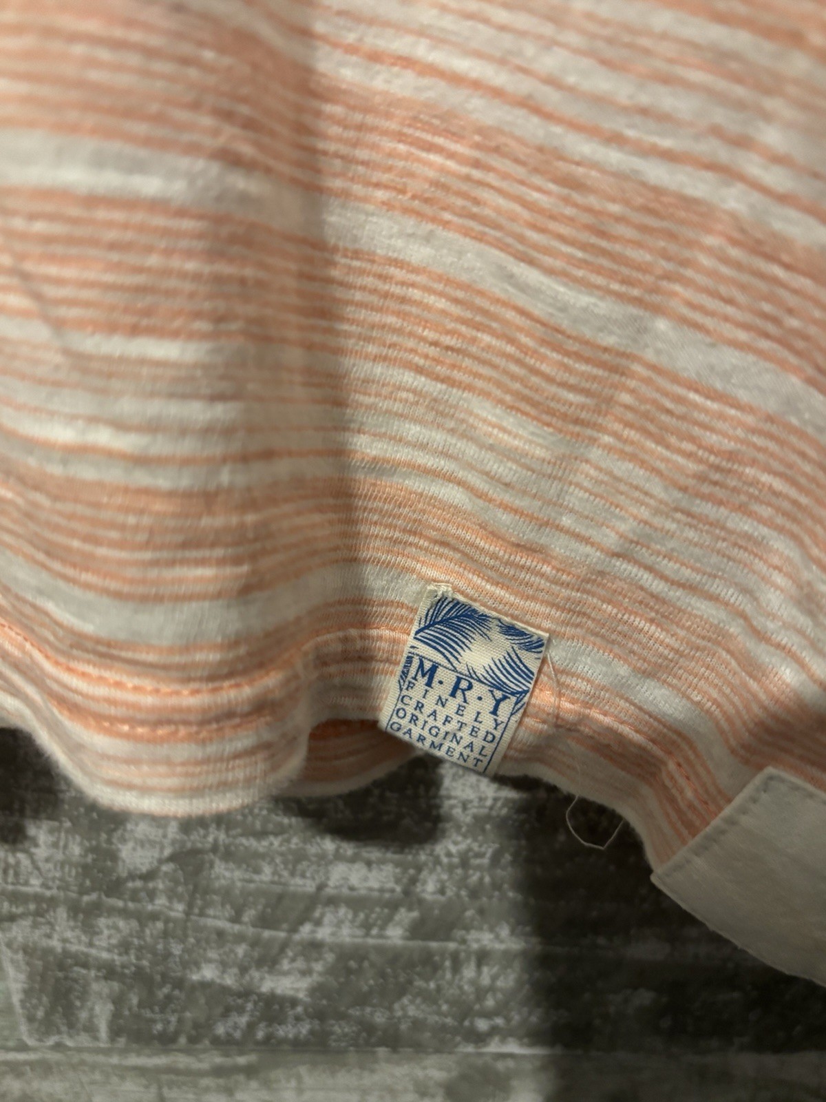Mantaray / Debenhams Orange And White Textured Stripe Henley Size M – RARE UK