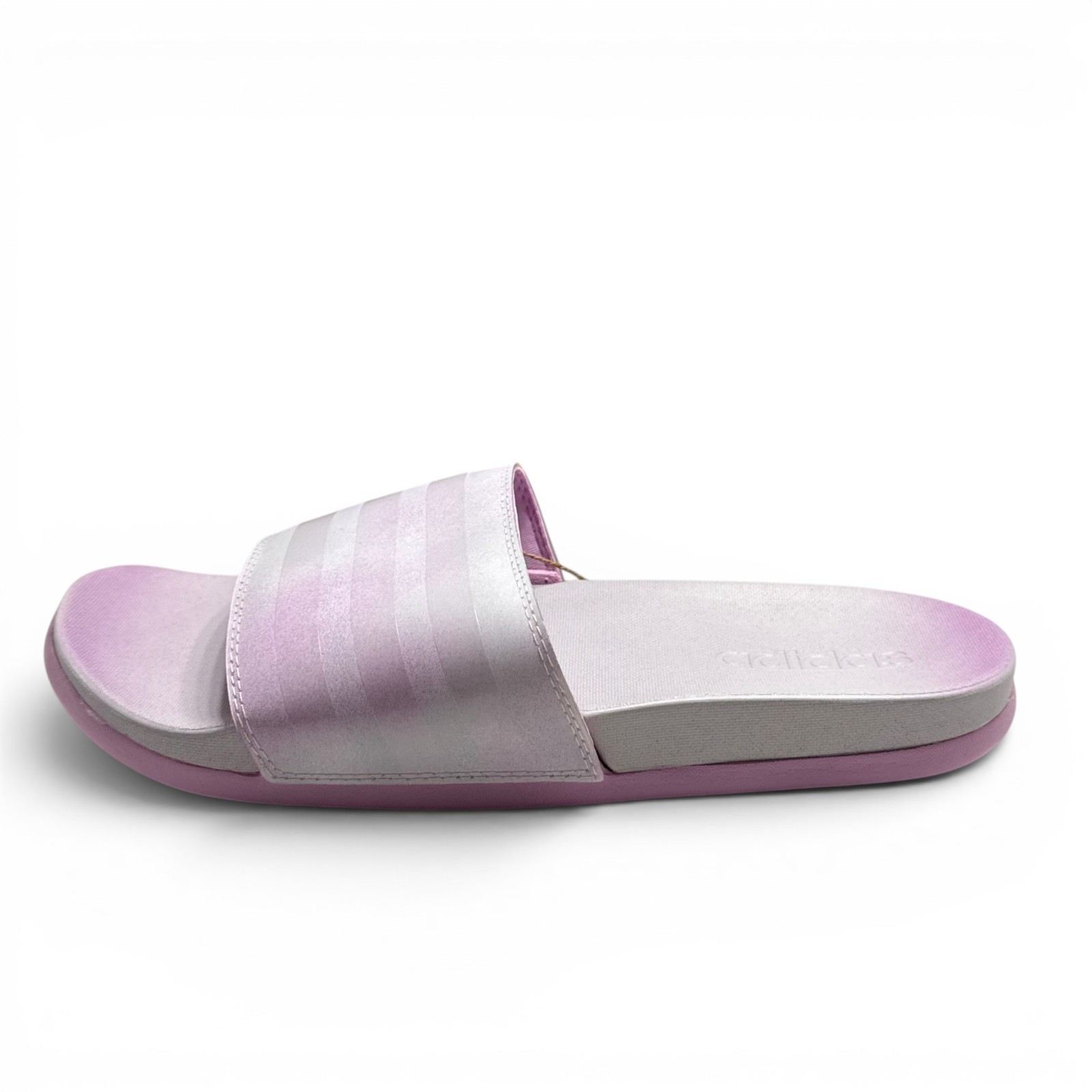 Women’s adidas Adilette Comfort Slide Sandals White and Pink NEW FZ4878