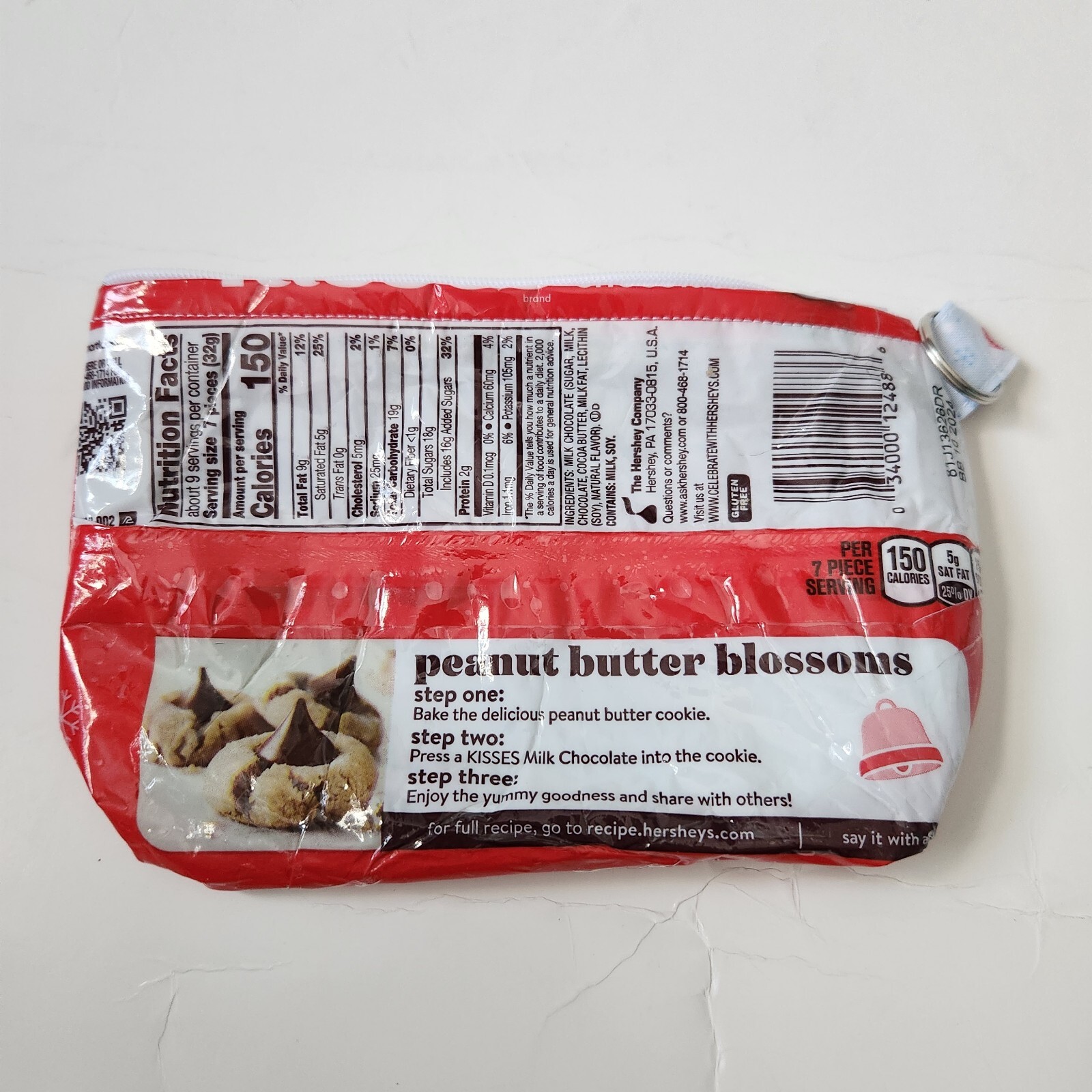 Recycled Hershey Kisses Milk Chocolate Homemade Bag ( Christmas) New