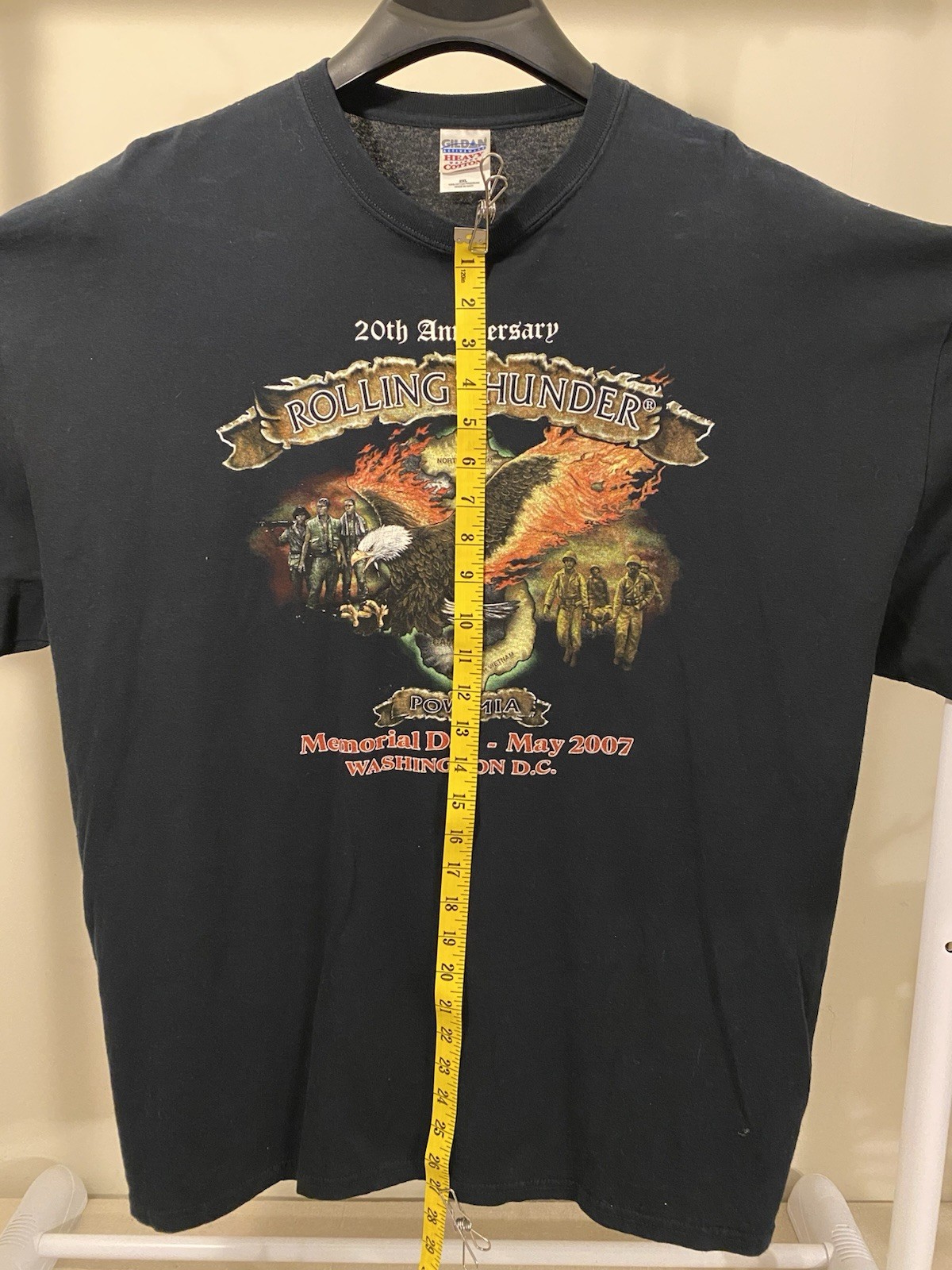 20th Anniversary ROLLING THUNDER Commemorative Graphic T-Shirt 2007 Men’s 2XL