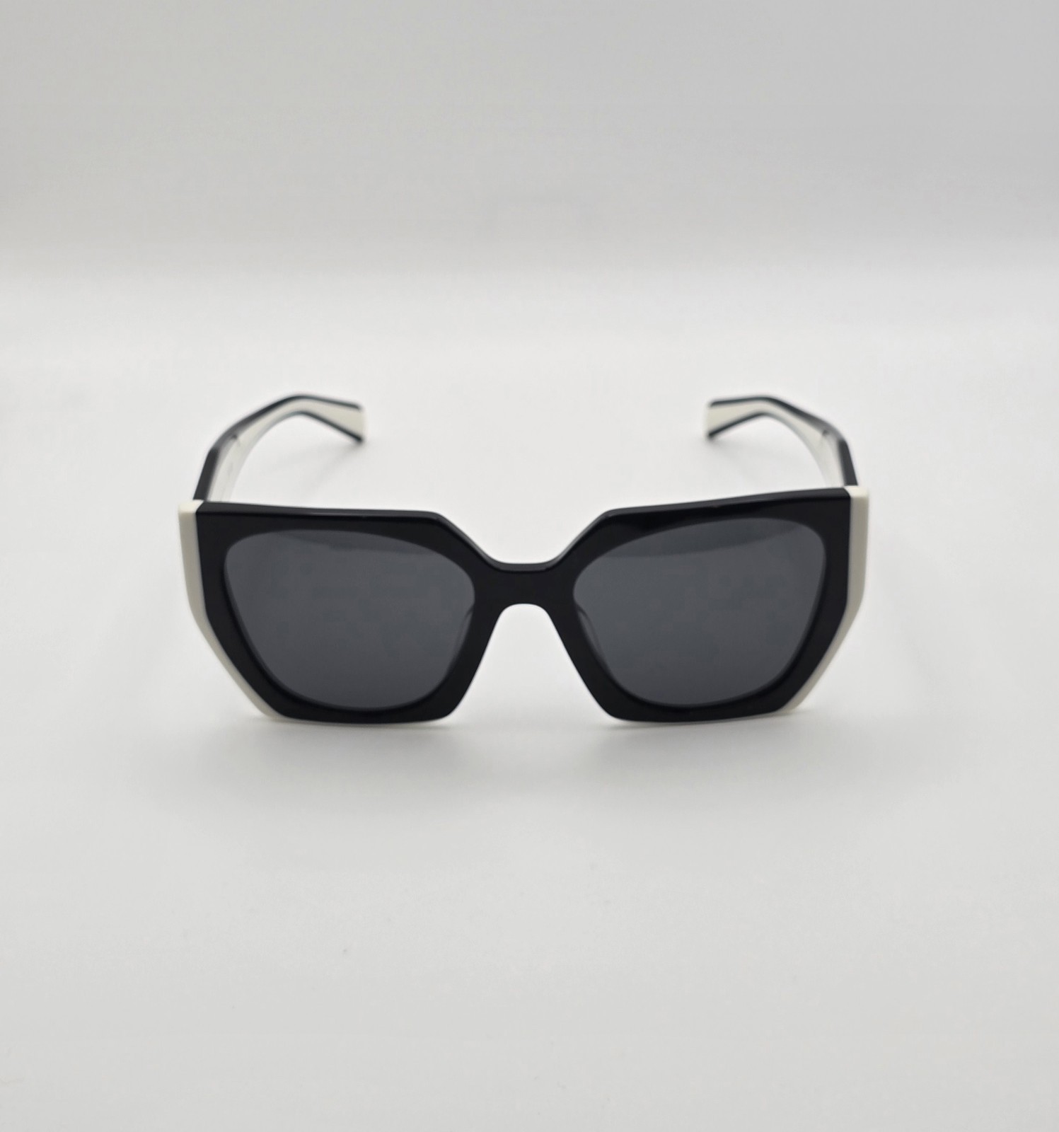 Prada PR15WS 09Q-5S0 Black / Talc – Dark Grey Lens 54mm Sunglasses