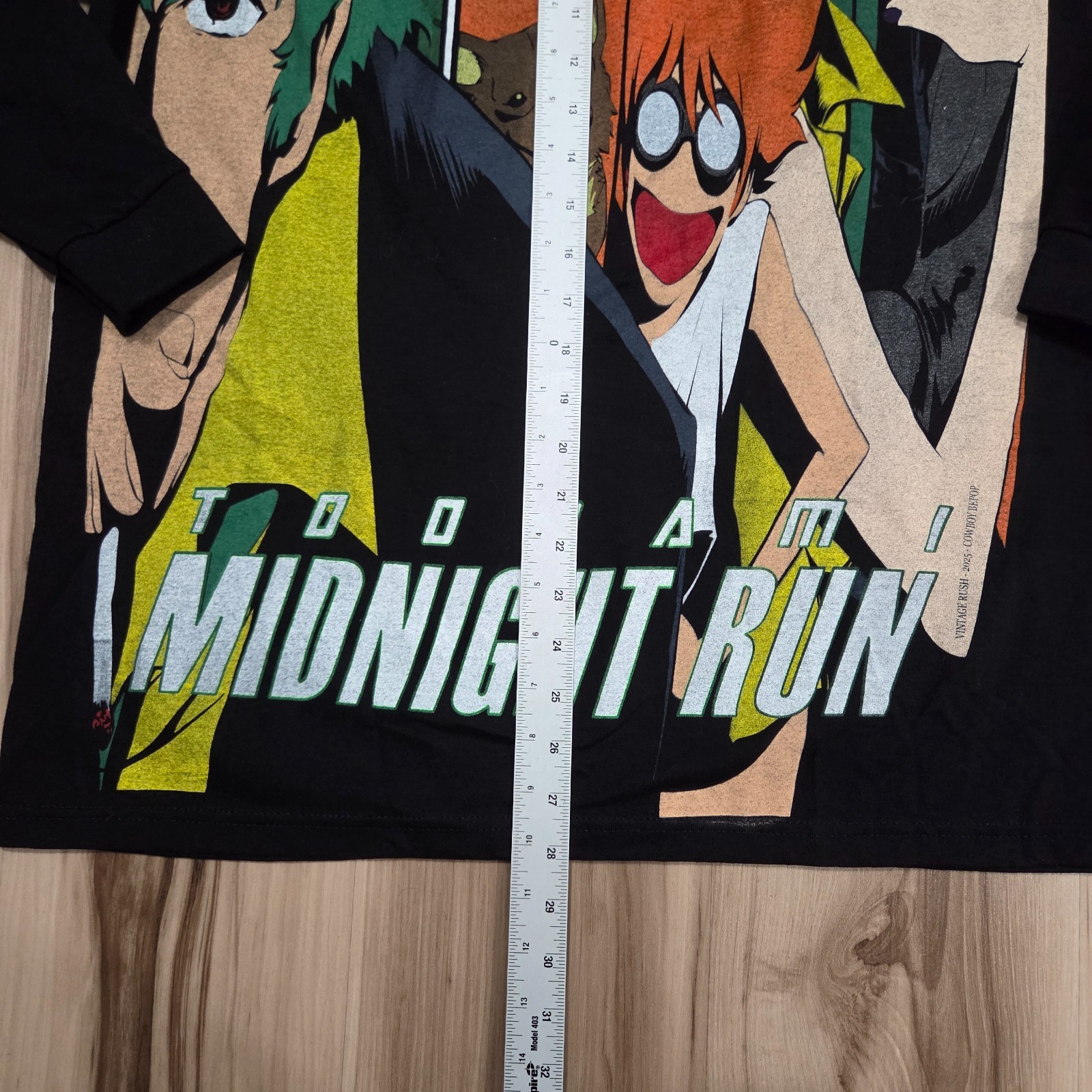 Cowboy Bebop T Shirt Size L Black Bootleg Vintage Rush Anime Adult Swim