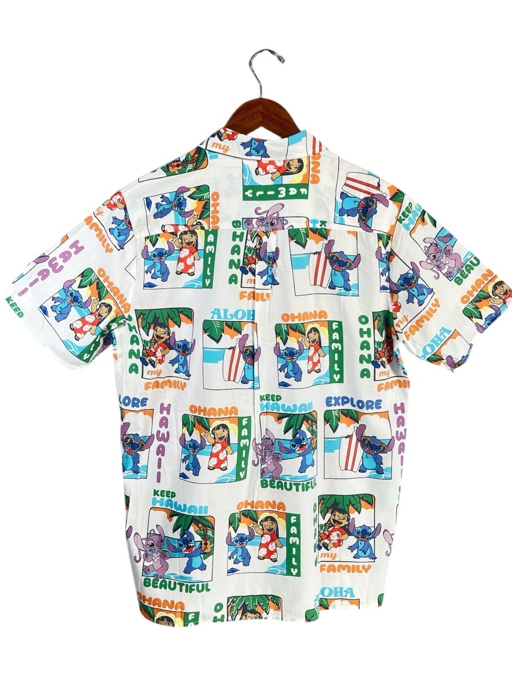 NWT Disney Lilo & Stitch The Series Character Allover Print Woven Button-Up SML