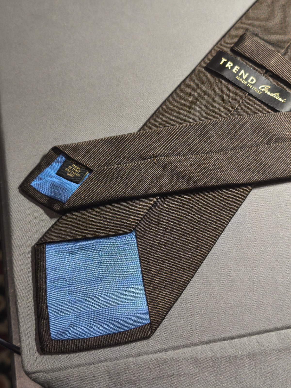 Corneliani Trend – Brown Solid Color Silk Tie Made in Italy