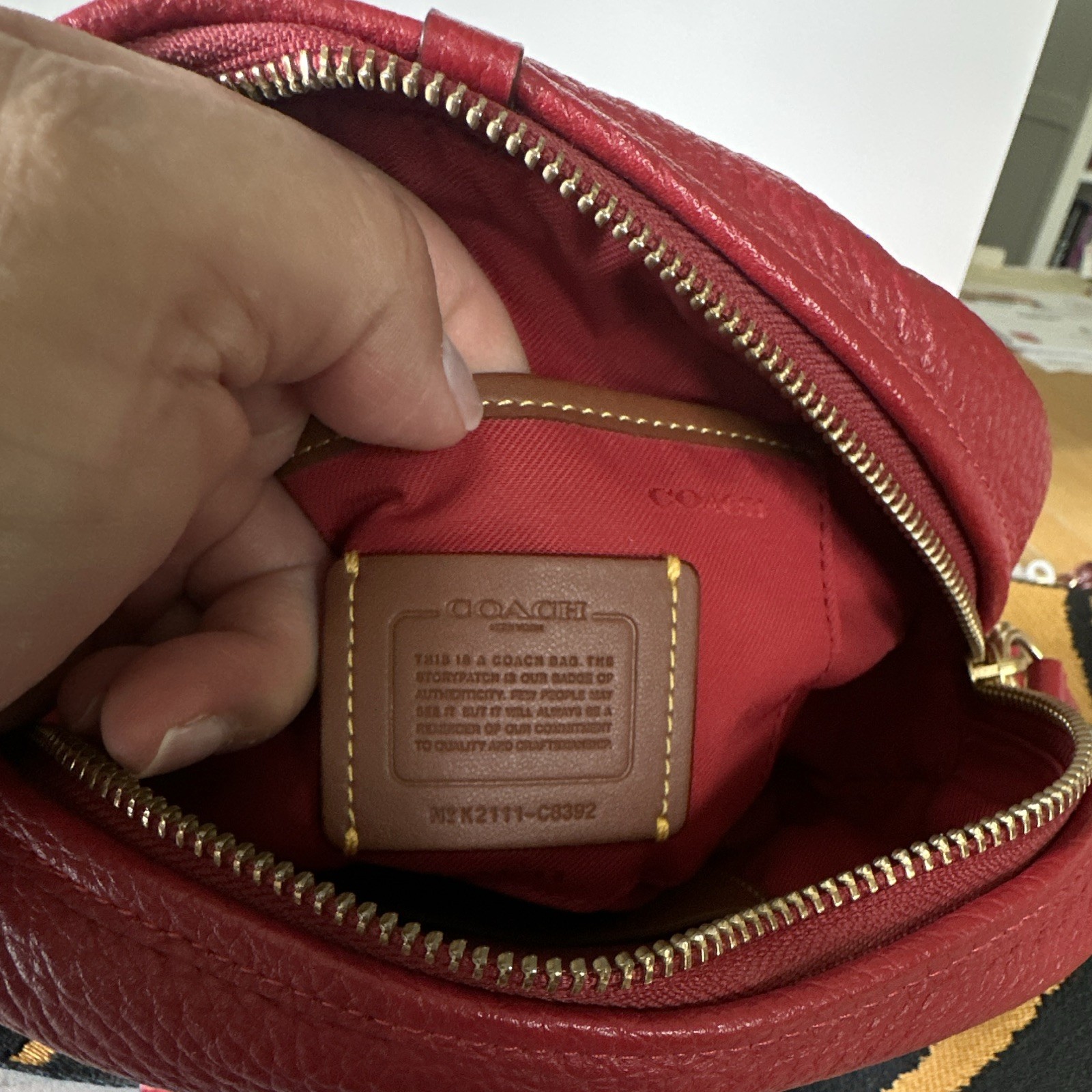 Lunar New Year, Coach Camera Bag Red Pebbled Crossbody Bag