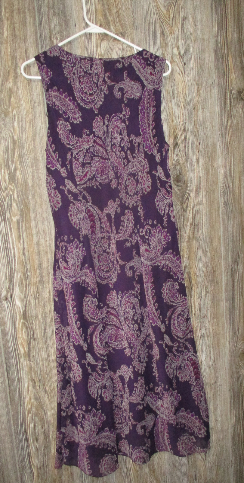 Studio I Womens Plus Sz 14W Sleeveless Maxi Purple Paisley Dress Fairy Grunge