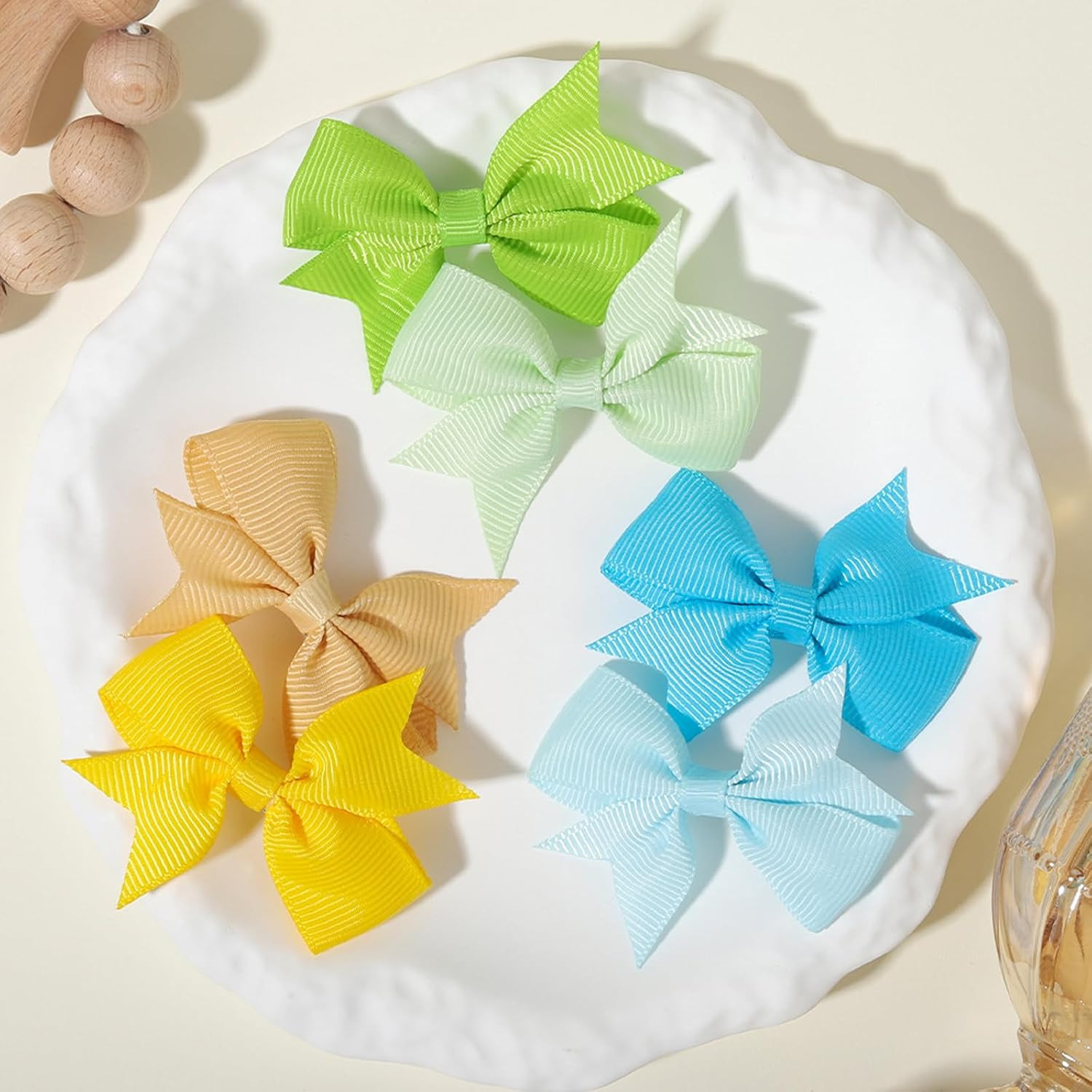2″ Baby Hair Clips Fully Lined Bows Tiny Alligator Clips for Infants and Toddler