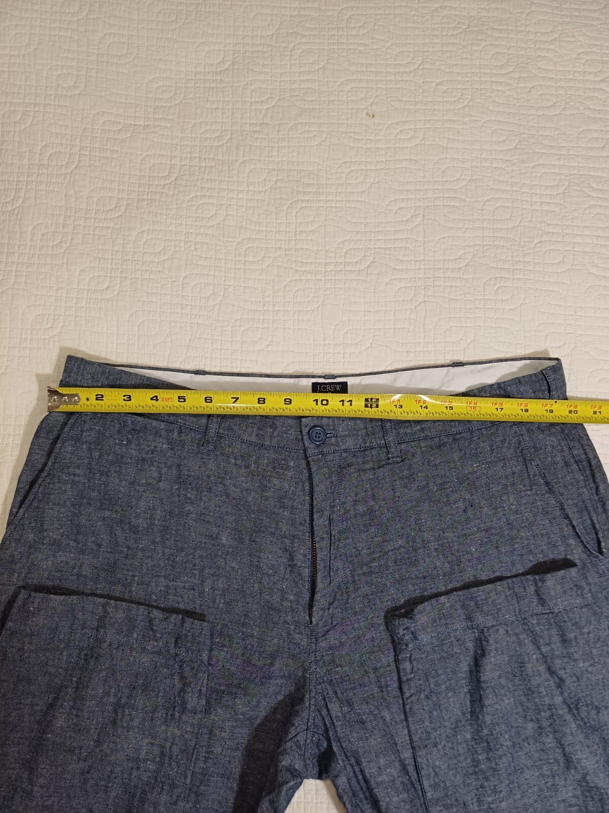 J Crew Pants Mens 38×31 Blue Linen Blend The Sutton Slim Straight Chino Trousers
