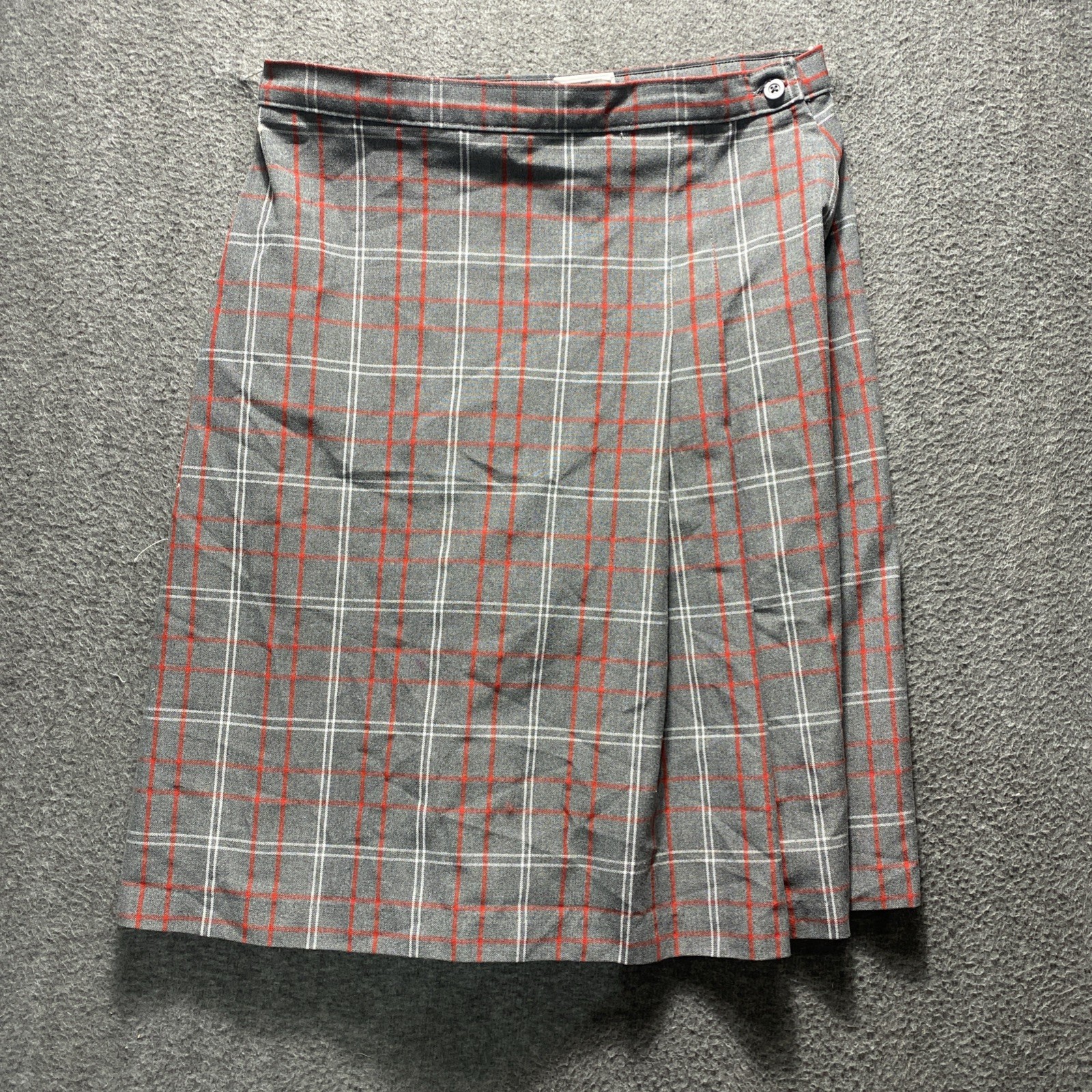 Becky Thatcher Elderwear Plaid School Long Skirt Size 14.5 Shorts Attached Gray