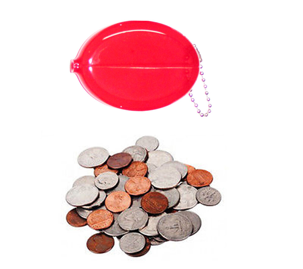 Red Squeeze Coin Purses | 5 New Oval Coin Holders | Multi-Purpose Made in USA