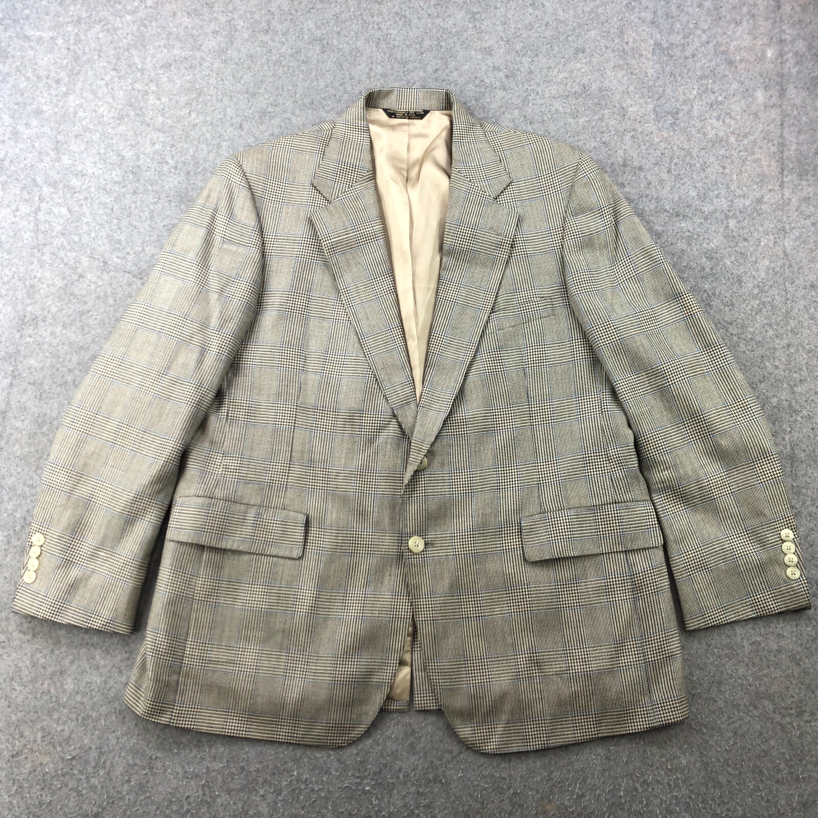 Vintage Talbot Jaimes Blazer 44R Gray Hondstooth Sport Coat Jacket Wool *
