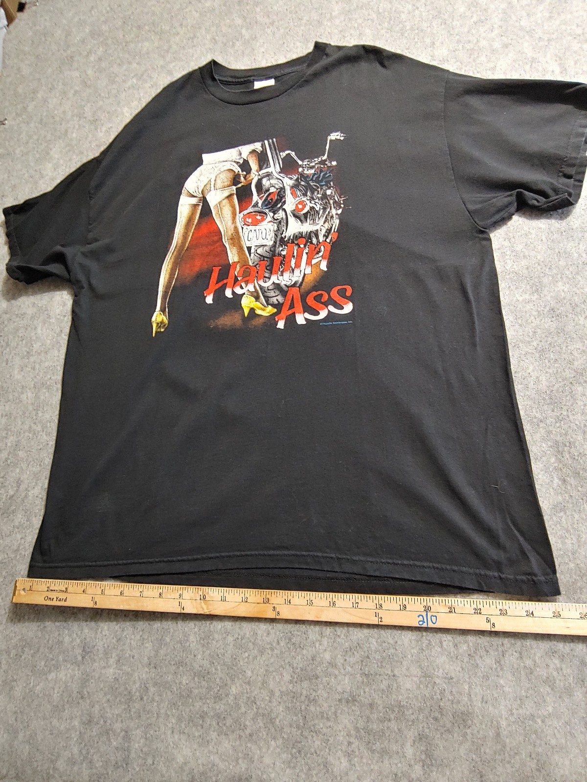 Thunder Sportswear Shirt Mens XL “Haulin Ass” VTG Biker Motorcycle Black