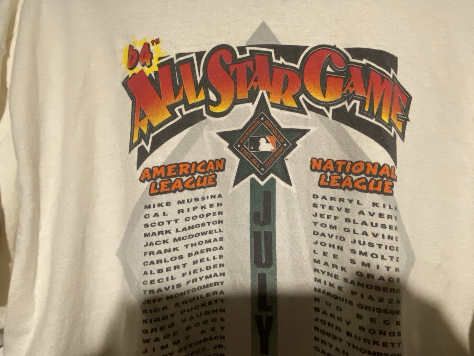 1993 MID SUMMER CLASSIC All Star Game T-Shirt — 90s MLB RARE VINTAGE — XL