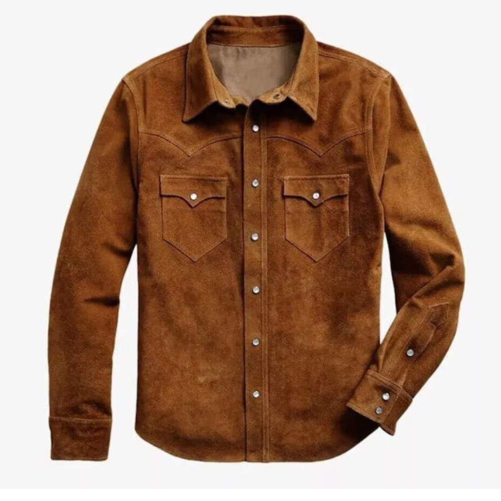 Handmade Vintage Men’s Premium Suede Leather Trucker Jacket Motorcycle Jacket