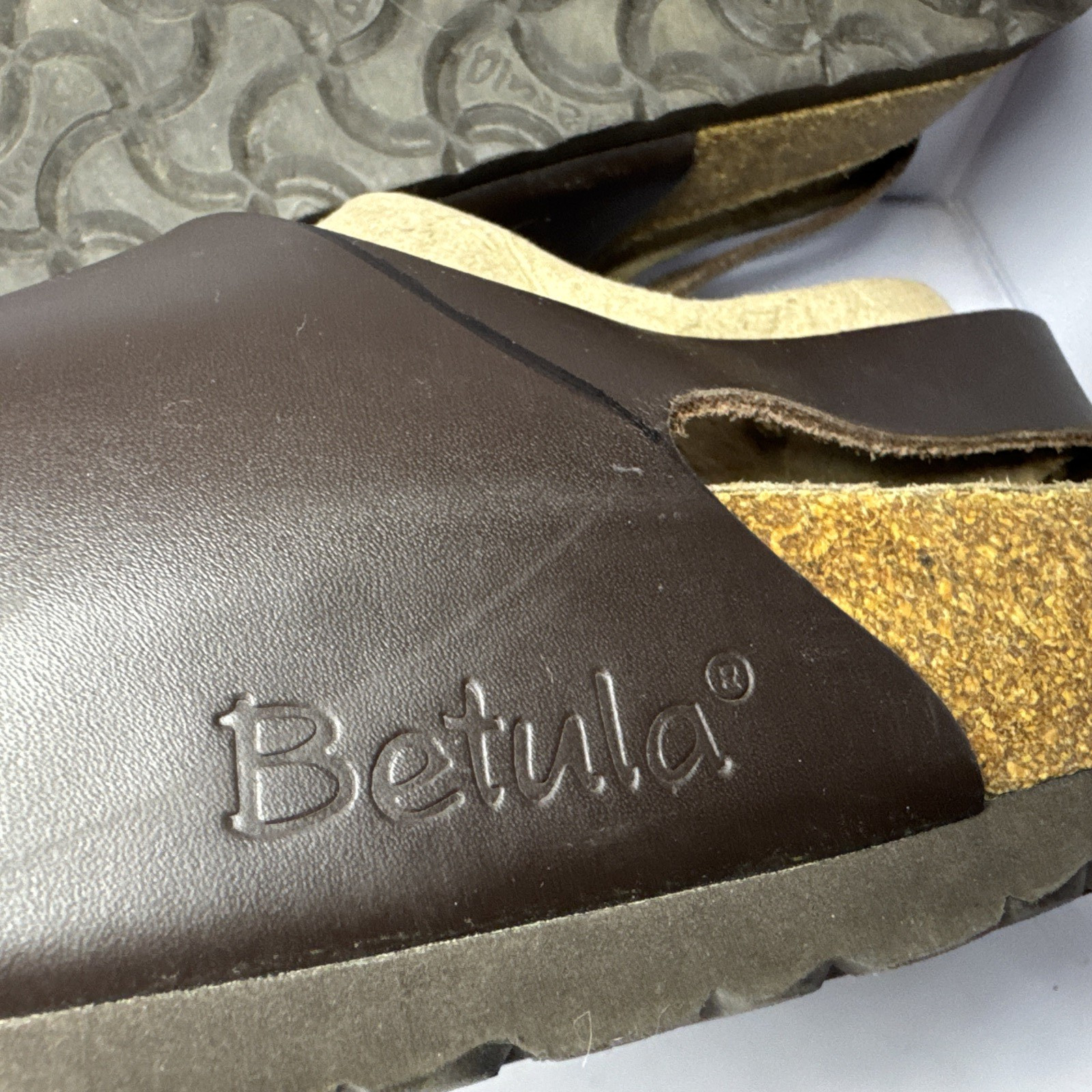 Betula Birkenstock 285 Double Strap Sandals EU 44 9.5 M11 Dark Brown w/Backstrap