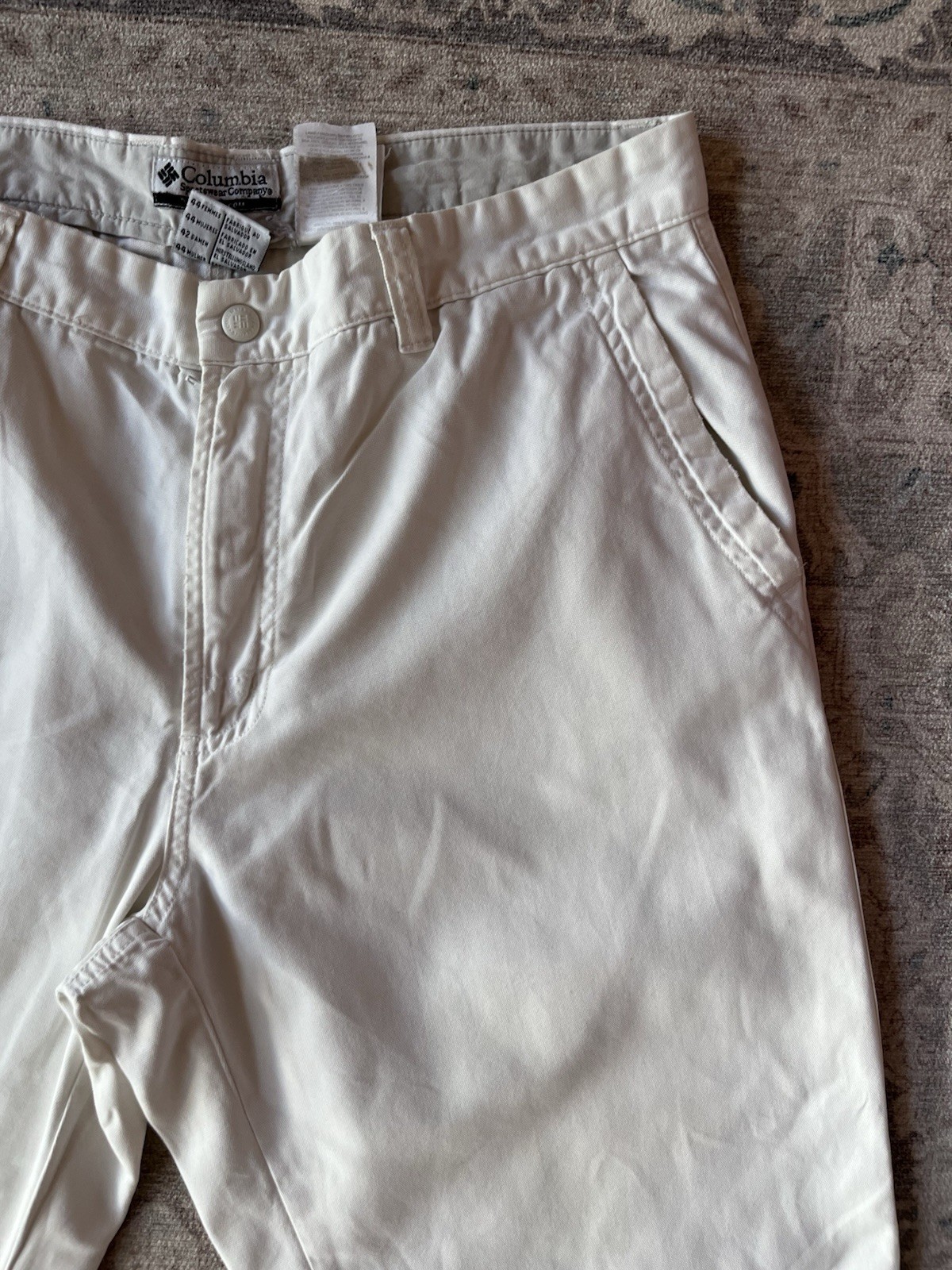 Columbia Trousers Womens Size UK 16 White 100% Cotton Outdoor Casual
