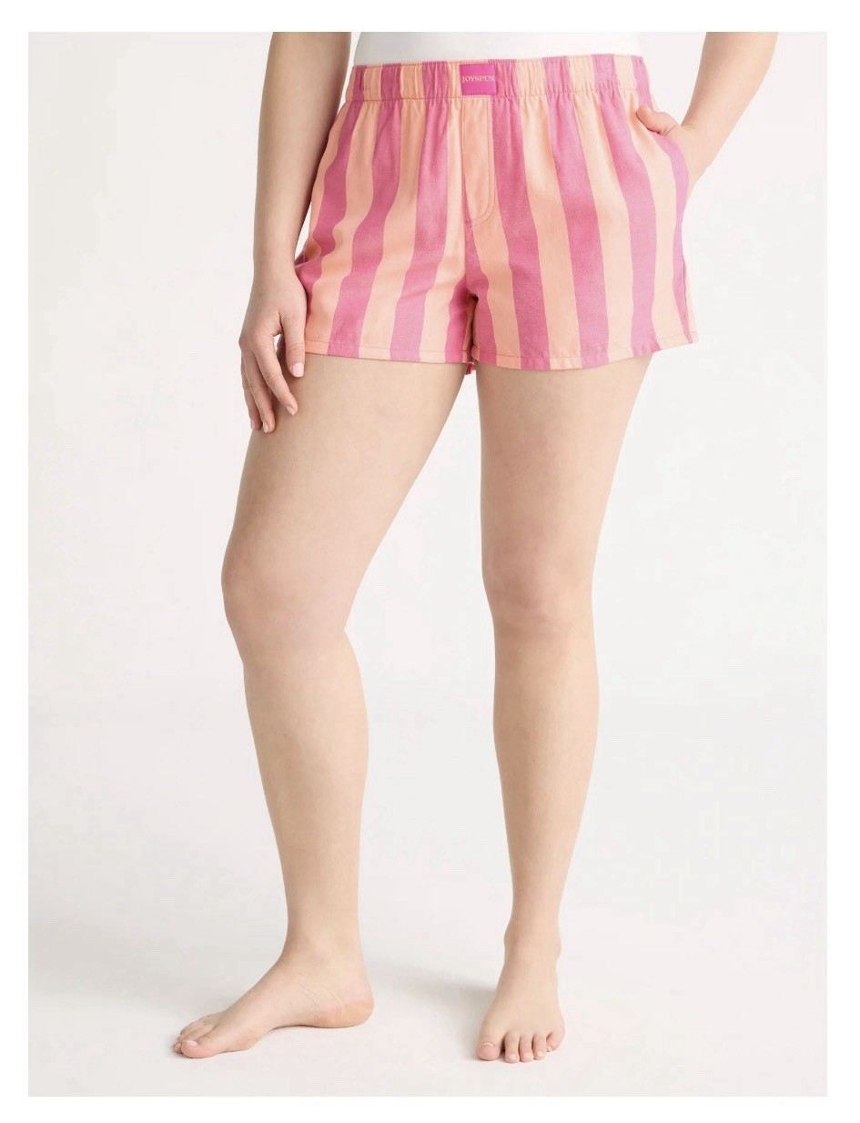 JOYSPUN Women’s 3X (22W-24W) Woven Sleep Shorts Pajama Boxers • Magenta Blast