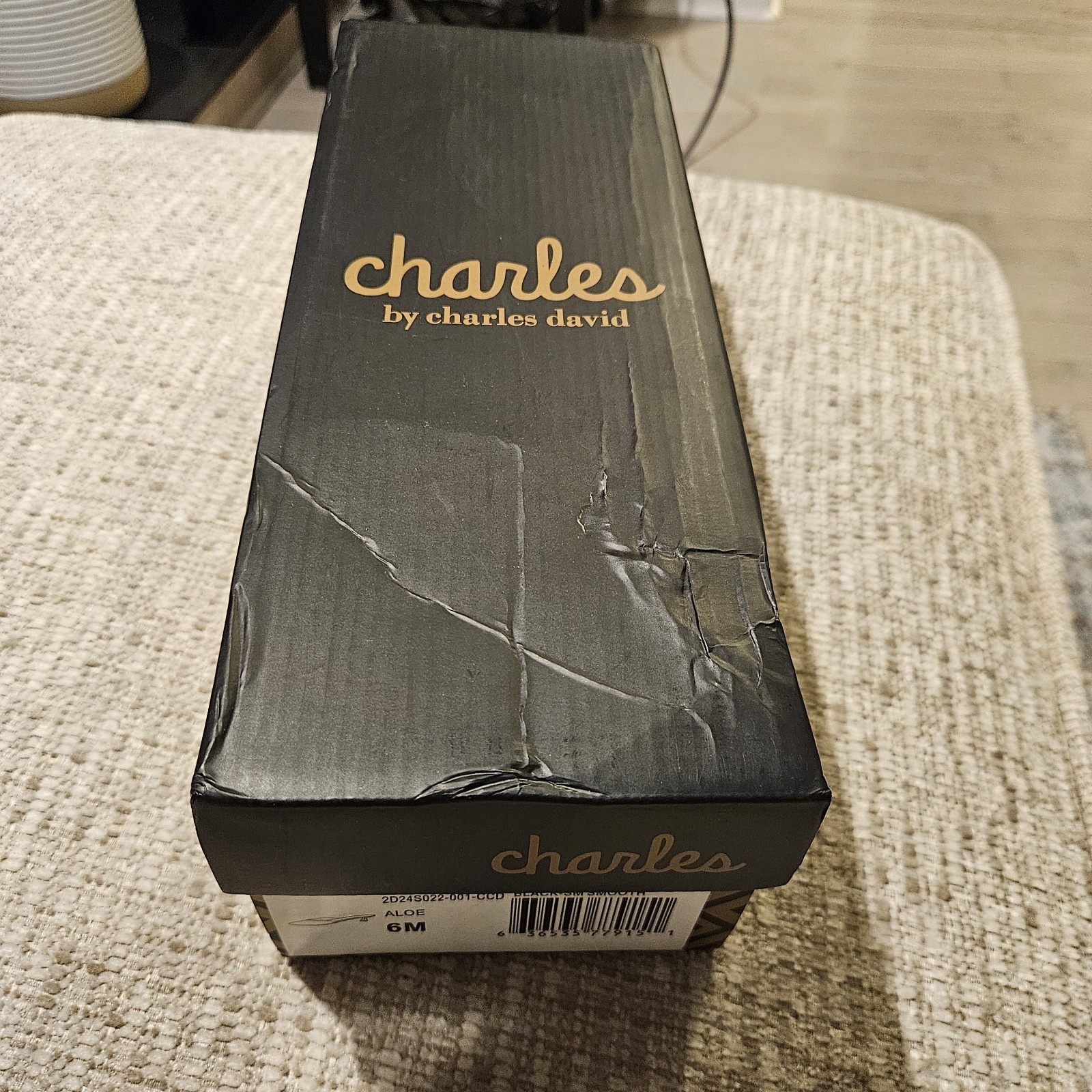 Charles by Charles David Black Pointed Toe Mule Kitten Heel Faux Leather 6M