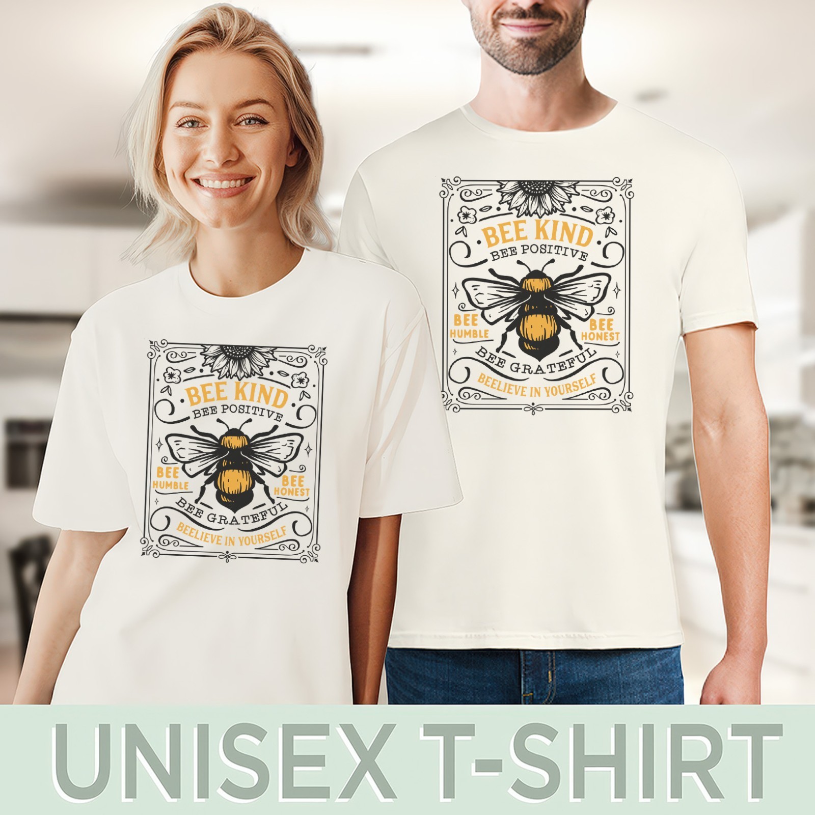 Bee Kind Grateful Humble Positive Shirt Inspirational Sunflower Bee Tee