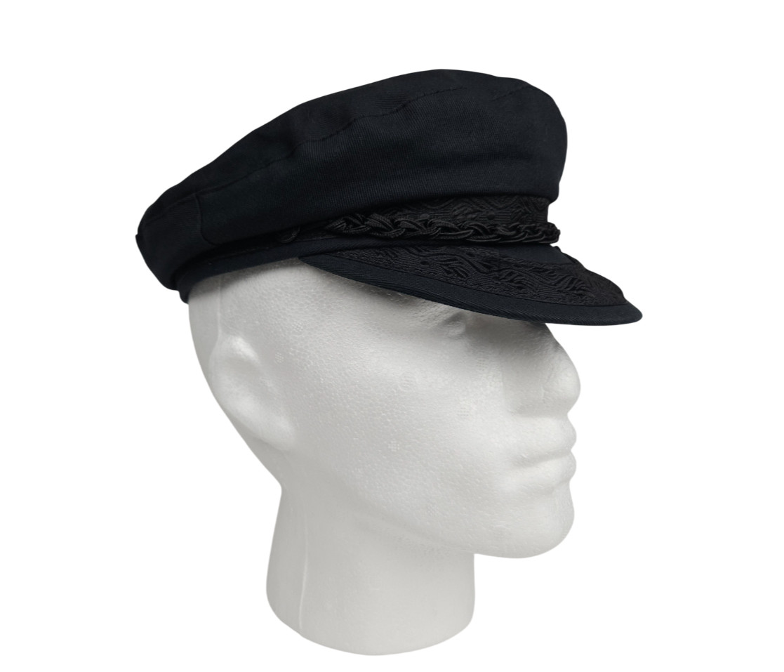 Authentic Aegean Greek Fisherman’s Cap ~BLACK~ Select your size ~ NOS