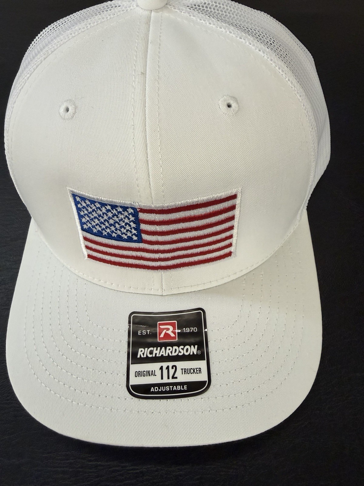 USA FLAG Embroidery Richardson 112 White/White