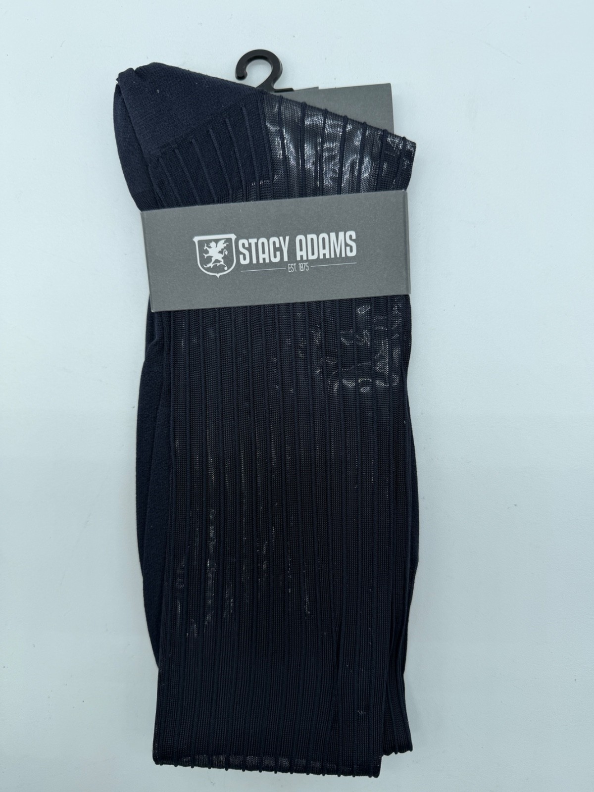NEW ONE PAIRS STACY ADAMS OVER THE CALF SLICk SILKY RIBBED MEN’S DRESS SOCKS