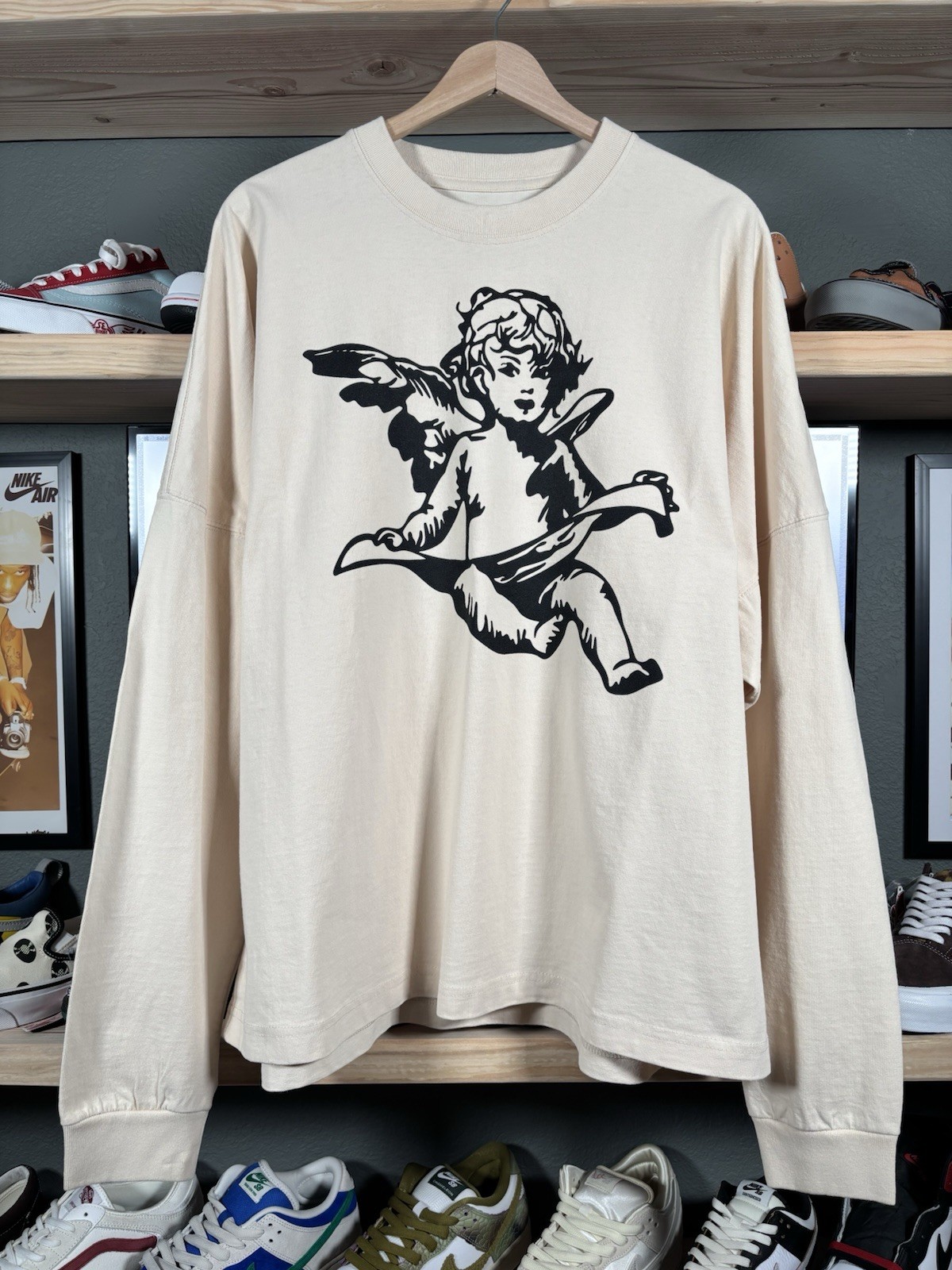 Sz XL Kanye West Good Music Label Cherub Beige Long Sleeve Yeezy Pusha T