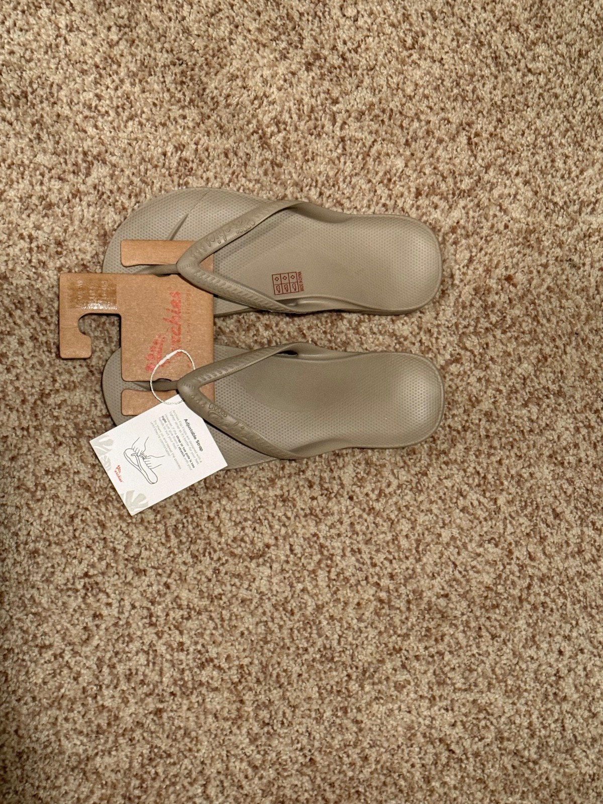 Archies Arch Support Flip Flop Womens 9- Taupe