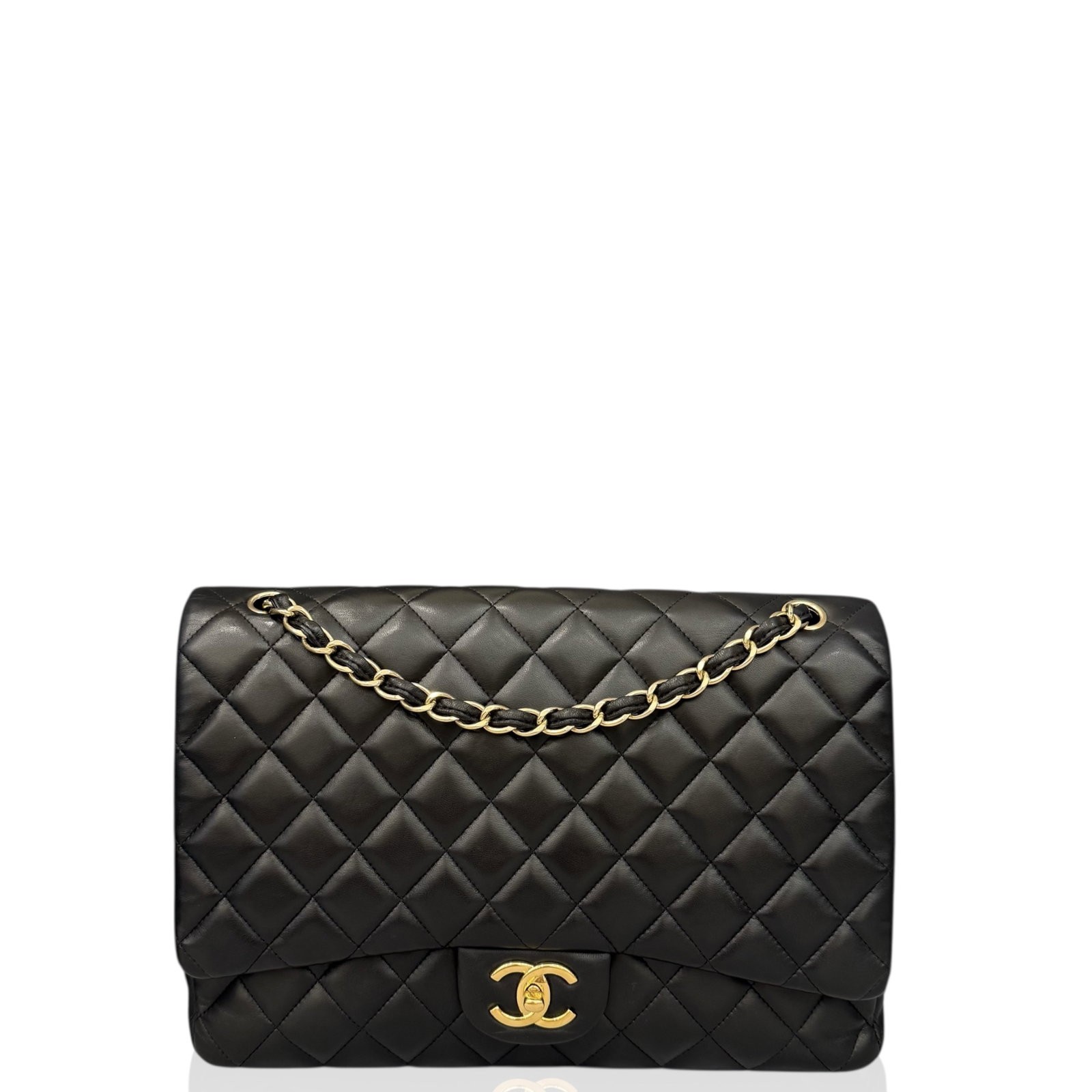 Chanel Xl Jumbo Single Flap Black Lambskin (hs032826a1)