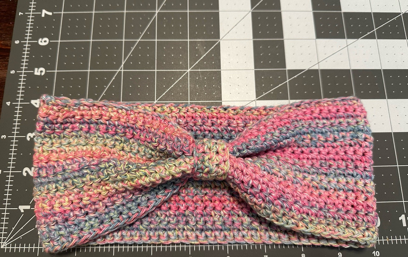 Handmade Pastel Rainbow Multi Crochet Headband/ Ear warmer