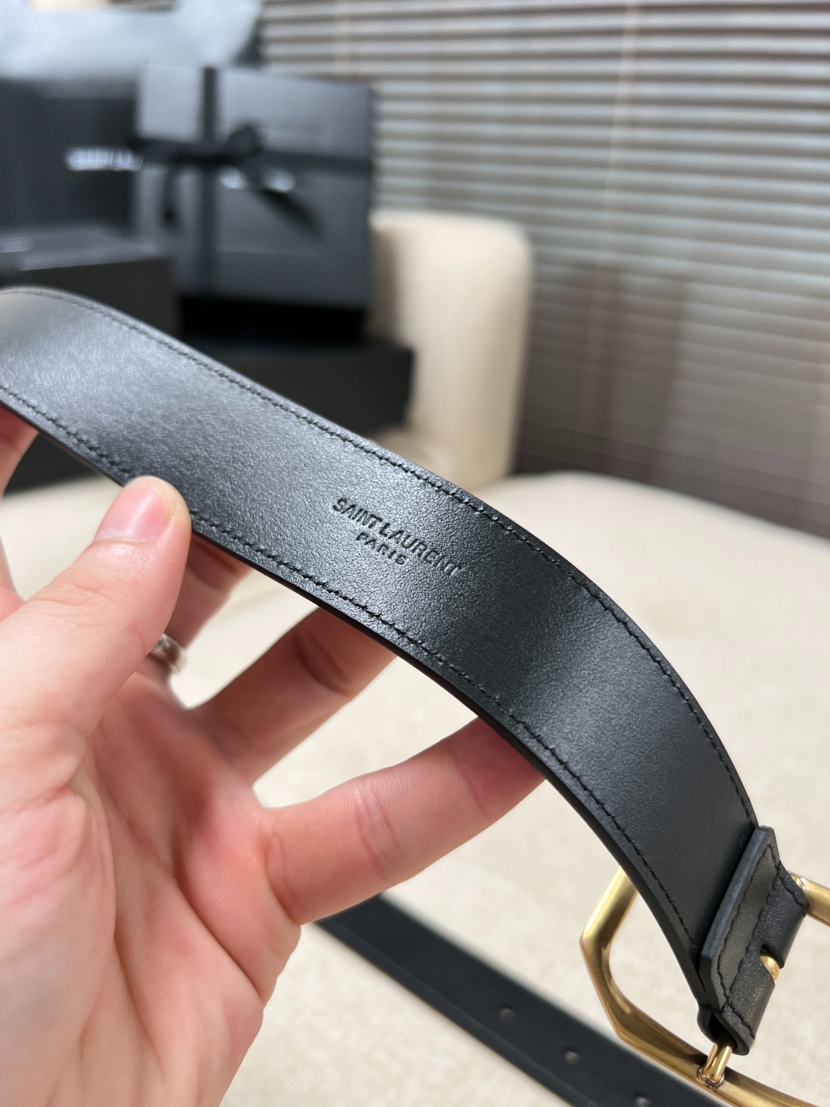 NEW Authentic Yves Saint Laurent Belt Width:3.0cm/1.18in YSL Black