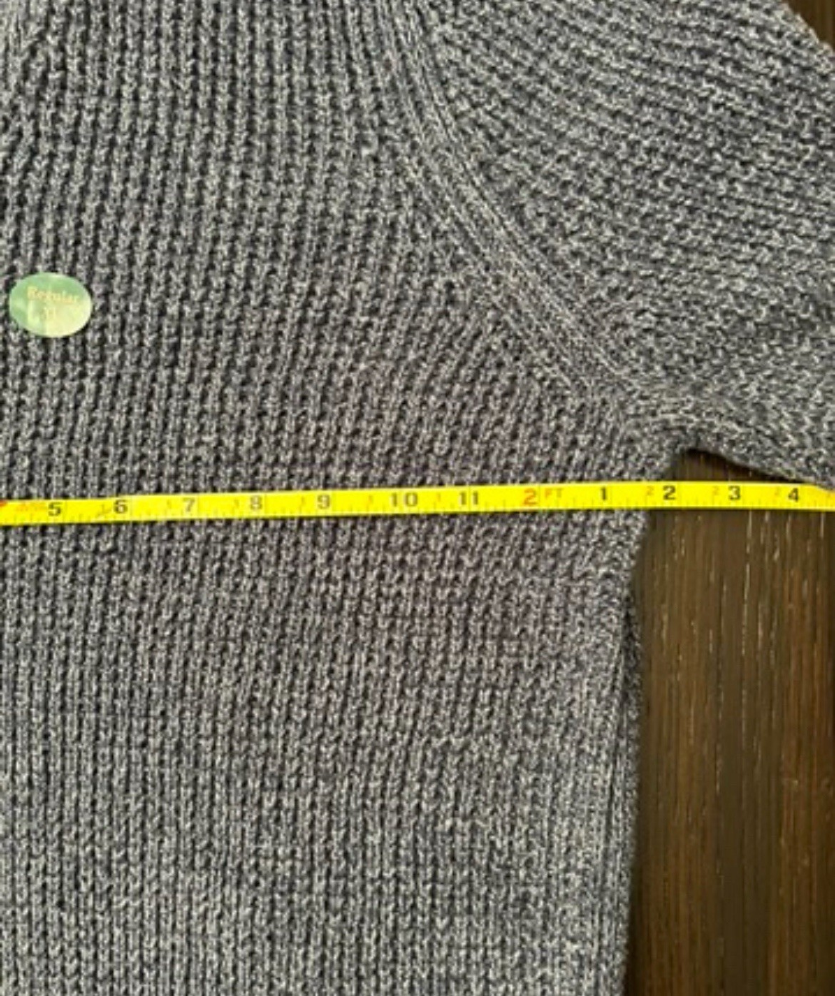 LL Bean Fisherman Sweater Mens XL Reg Henley, Blue 100% Organic Cotton Button