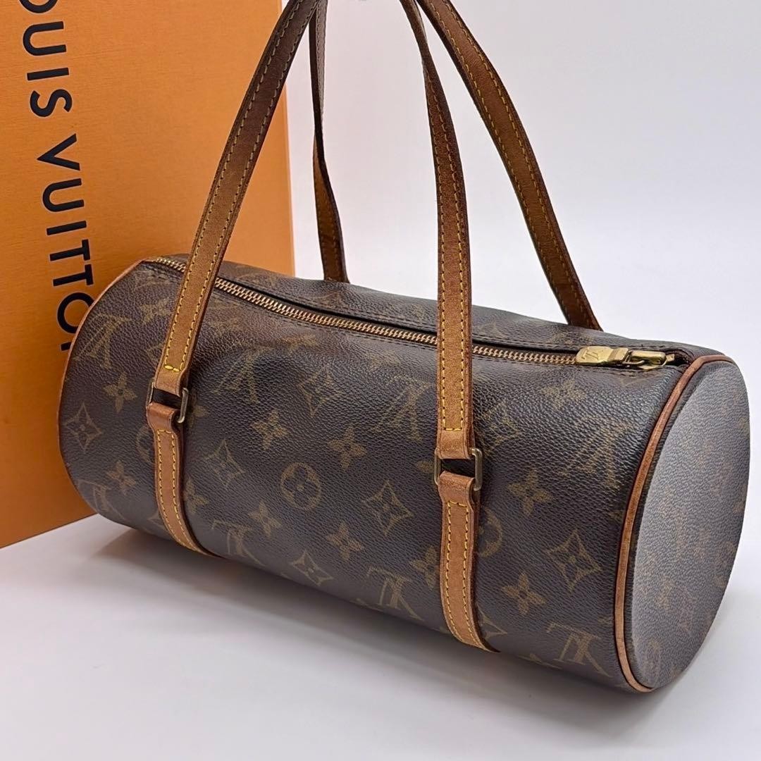 Louis Vuitton Papillon Monogram Natural Leather Handbag