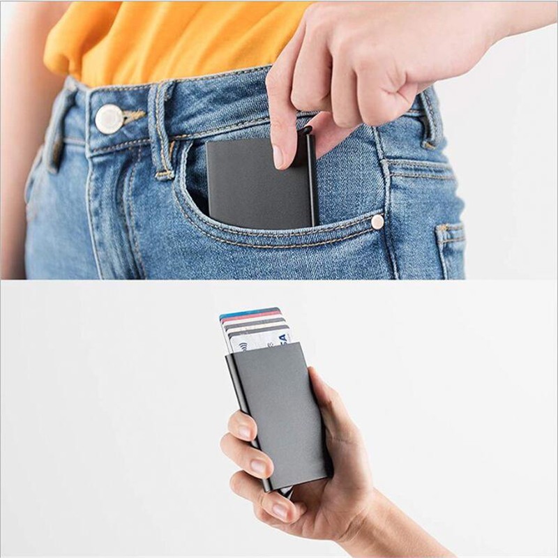 Mens RFID Blocking Slim Money Clip Carbon Fiber Wallet ID Credit Card Holder New