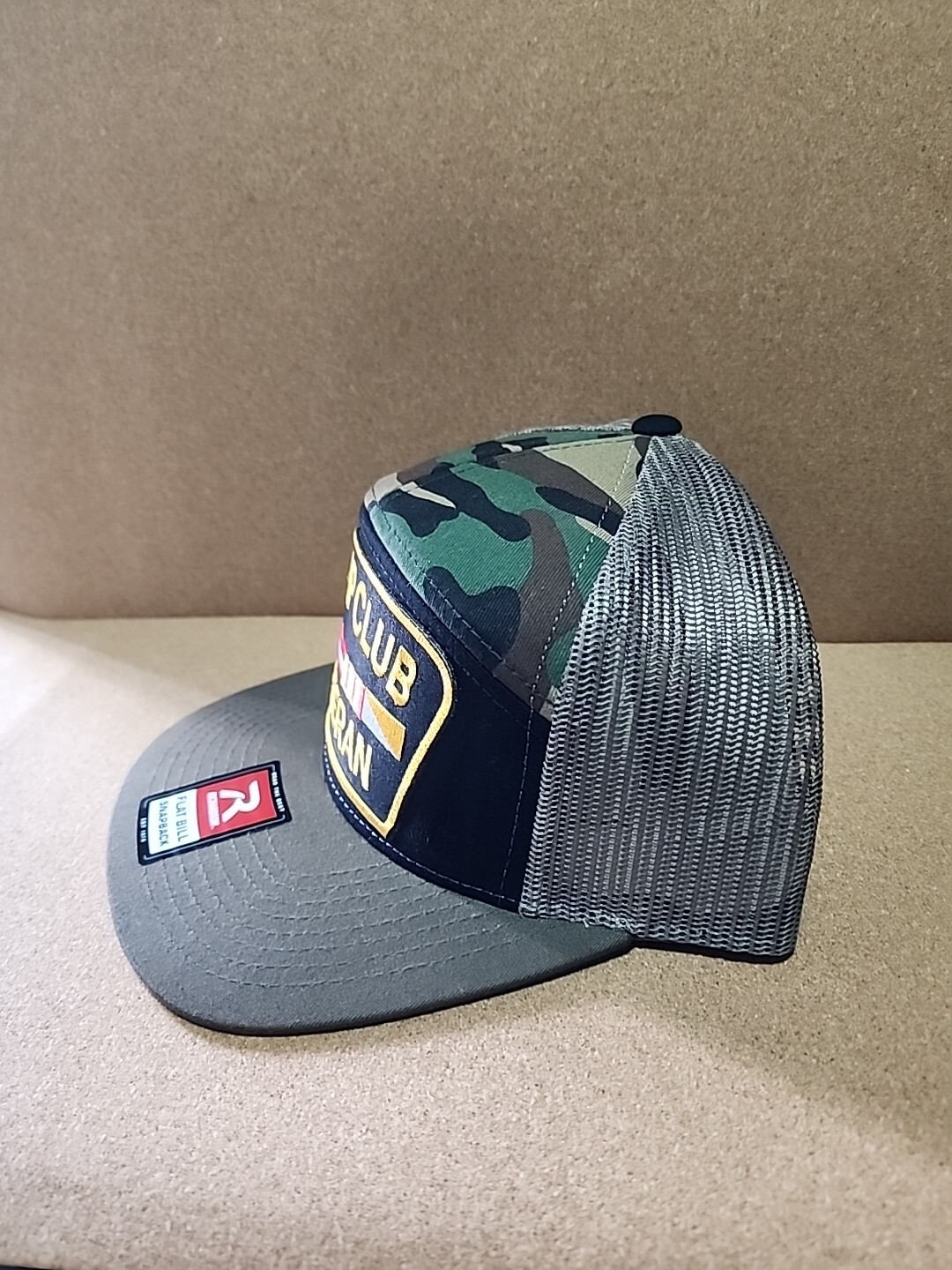 Richardson 168 Black/green Camo/loden (Custom Logo 5in Wide X 2.8in High)