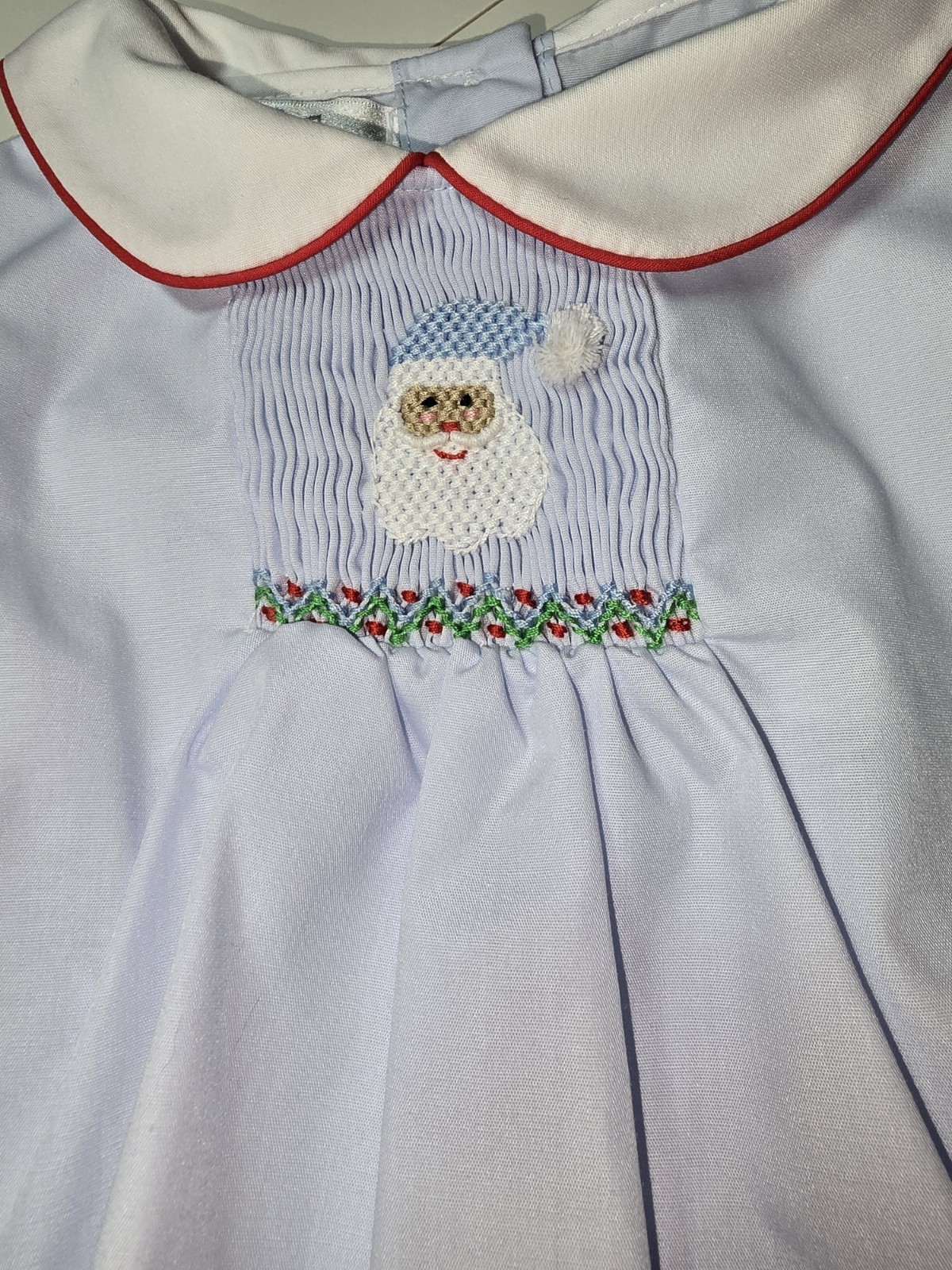 NWT Petit Ami Smocked Lt Blue Dress 3 Month Santa. Precious!