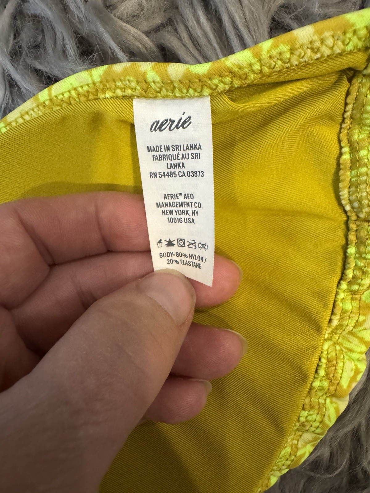 Aerie Yellow Floral Triangle Bikini Set Cheeky Adjustable Strap Lined Size M