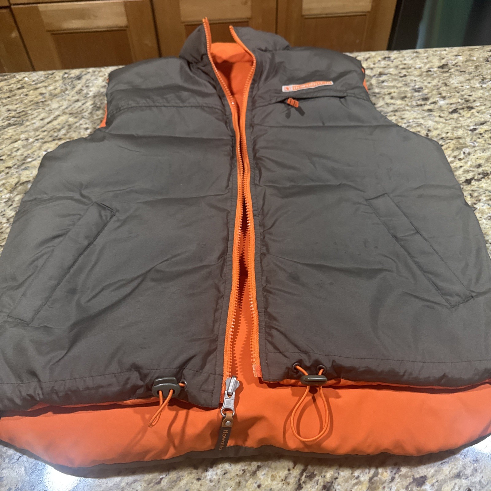 Reversible, Puffer Vest Men’s Size XL Goose Down Full Zip Custom Thick Material