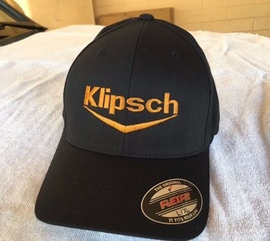 Klipsch Audio Speakers Logo Embroidered Flexfit Ball Cap Black Navy SM-XXL
