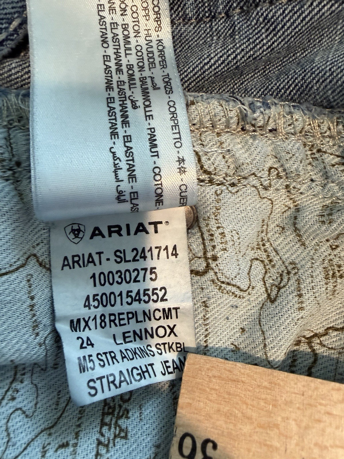 ARIAT M5 – Men’s Jeans – Straight Leg & Fit Western Denim Blue -Size 32×32