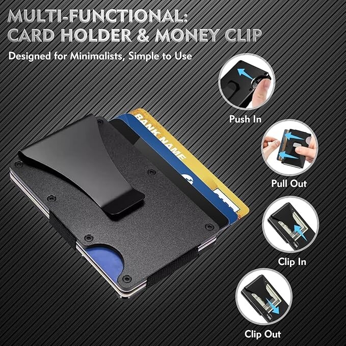 CUSTOM Milwaukee Tool Thin Metal RFID Blocking Laser Engraved Slim Wallet