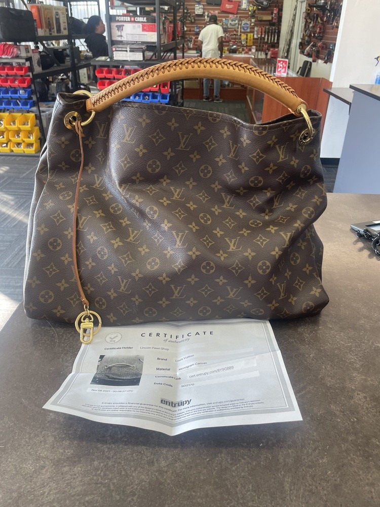 Louis Vuitton Artsy Hobo Bag MM Brown Monogram Canvas W/ COA