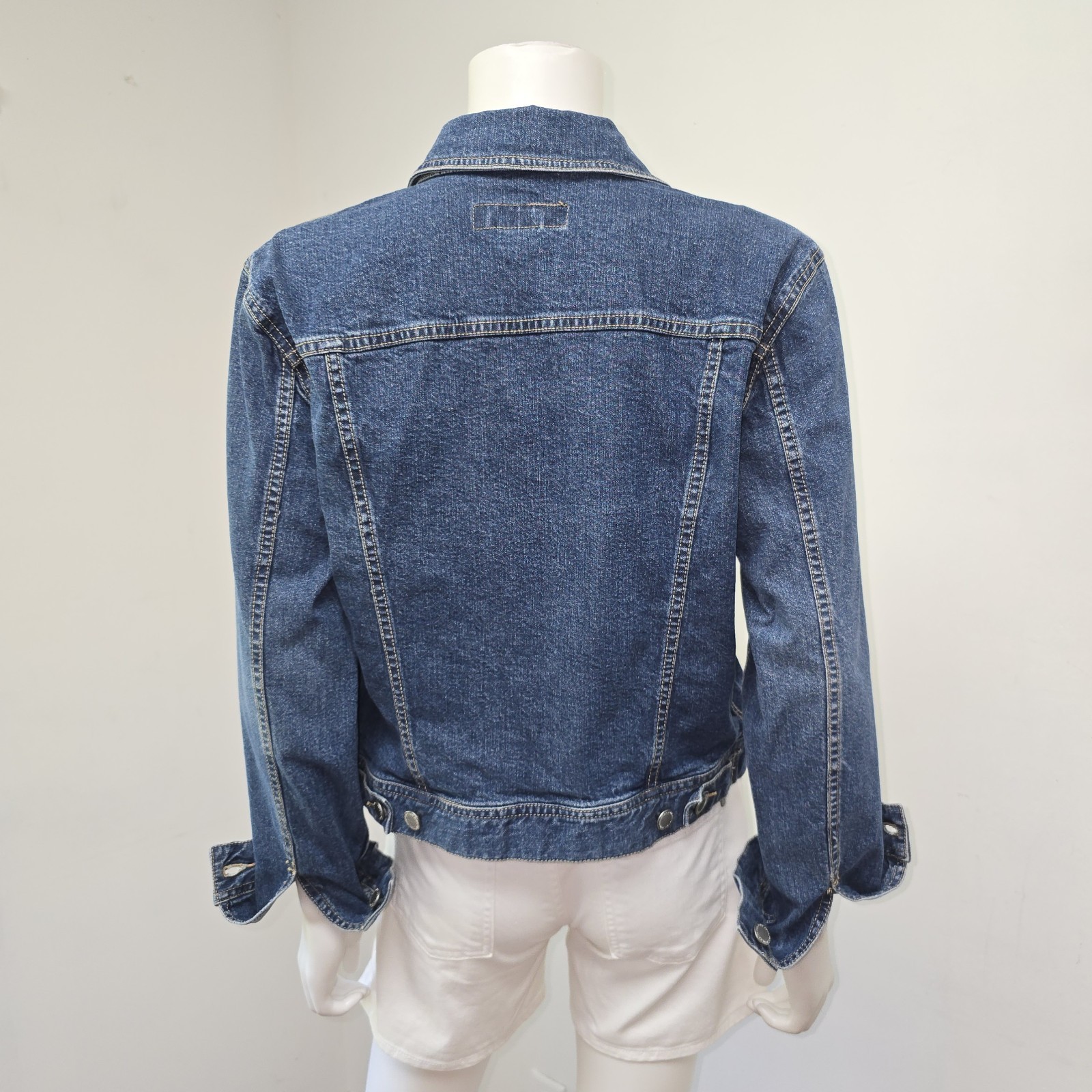 Calvin Klein Jeans Jacket Womens Size M Blue Denim Jean Trucker VTG Hong Kong