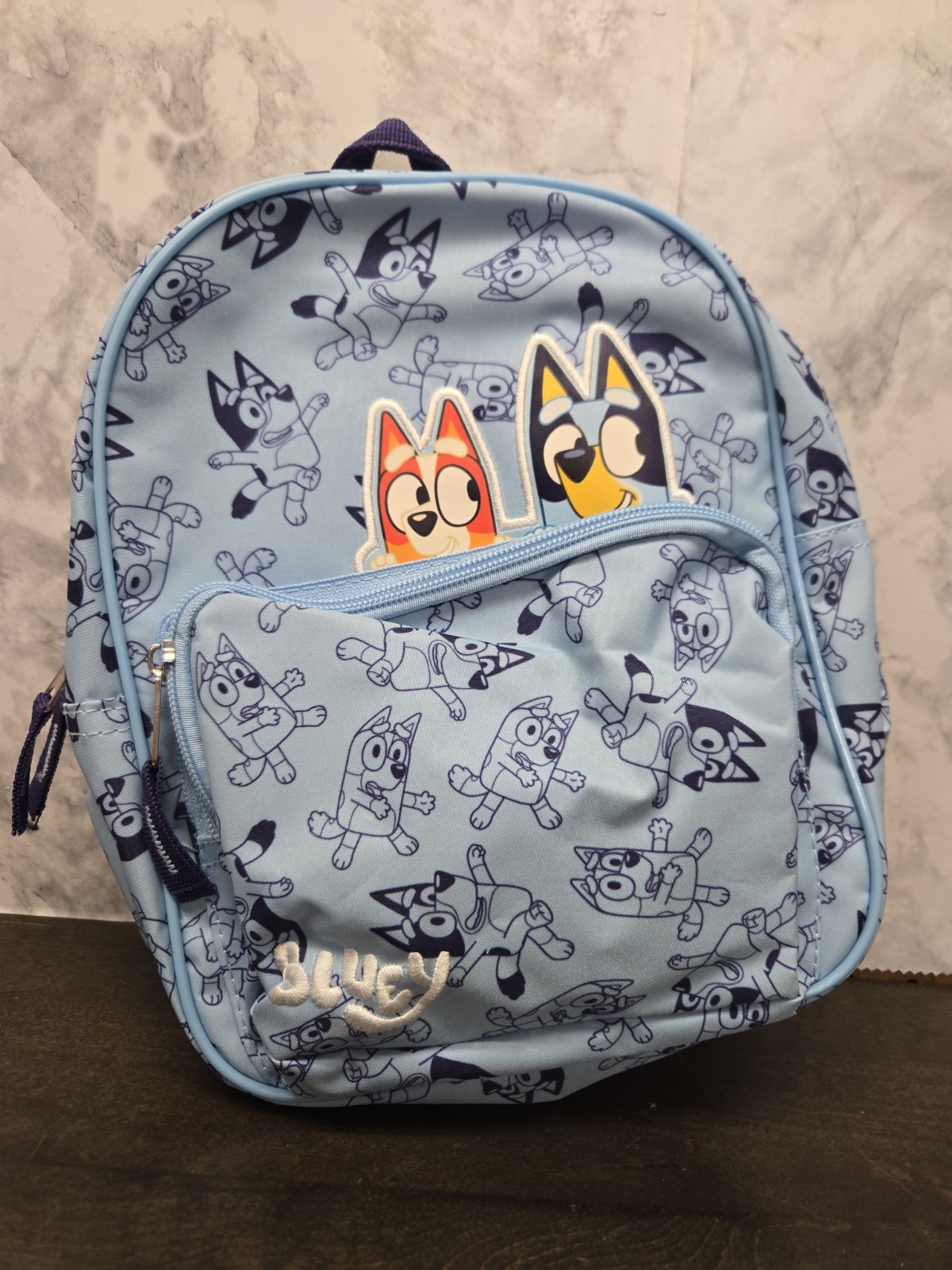 Toddler Bluey Backpack – Blue: Polyester, 3+ Years, Fictitious Character Pattern